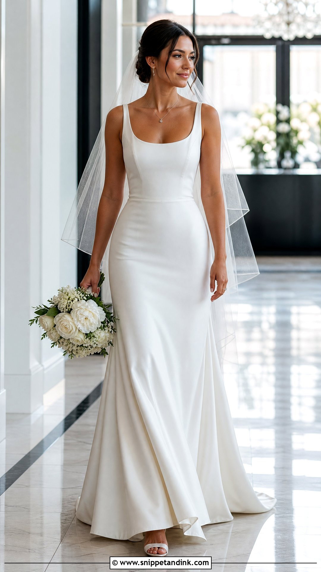 Scoop Neck Fit And Flare Wedding Dress - Snippet and Ink - 20 Wedding Dress Hourglass Shape Ideas