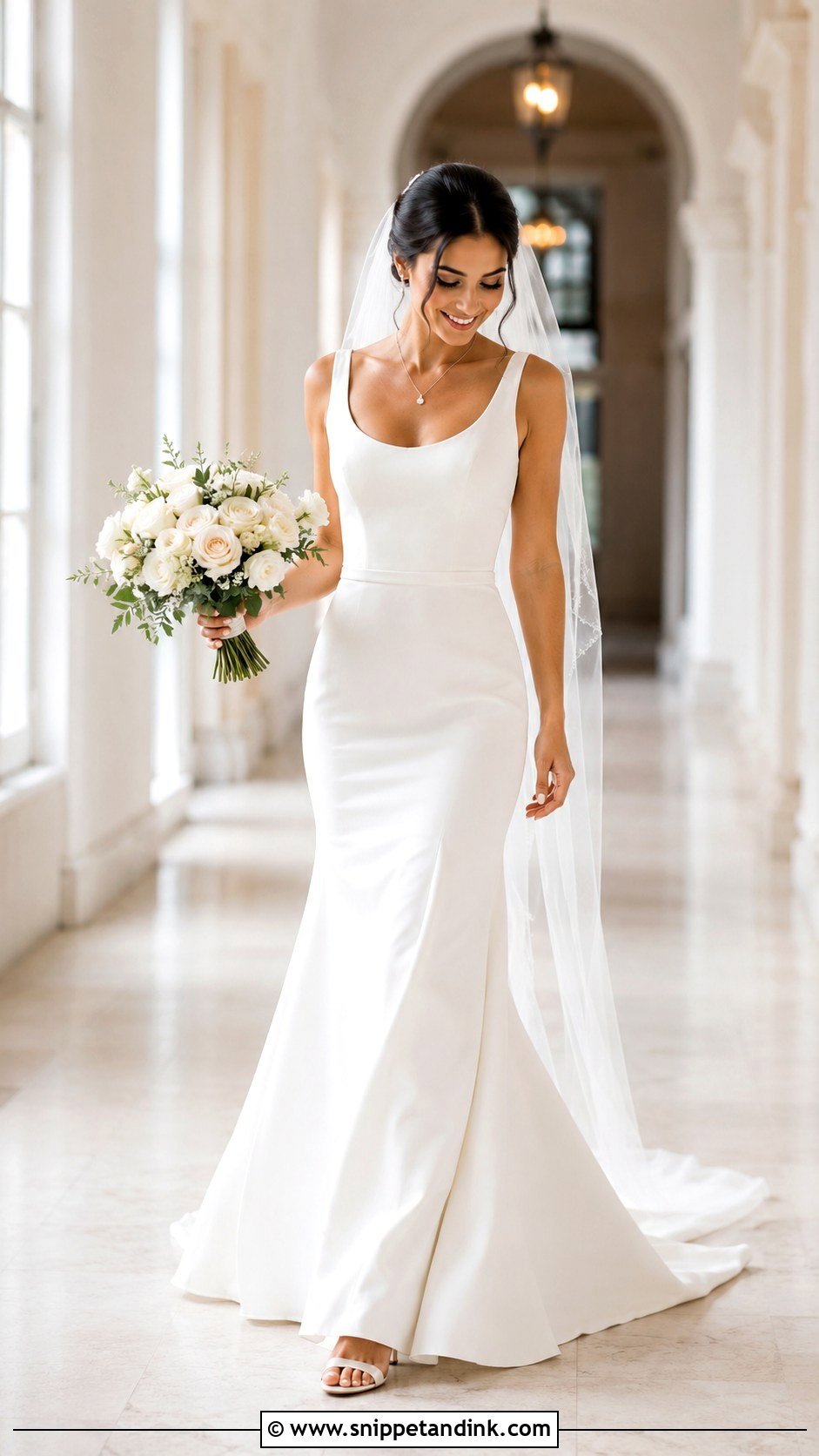 Scoop Neck Fit And Flare Wedding Dress - Snippet and Ink - 25 Scoop Neck Wedding Dress Ideas