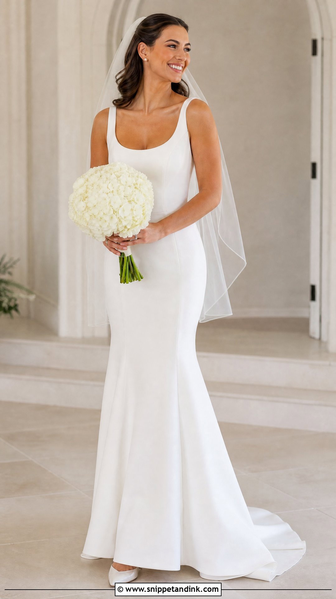 Scoop Neck Fit And Flare Wedding Gown - Snippet and Ink - 20 Wedding Gown Simple Classy Ideas