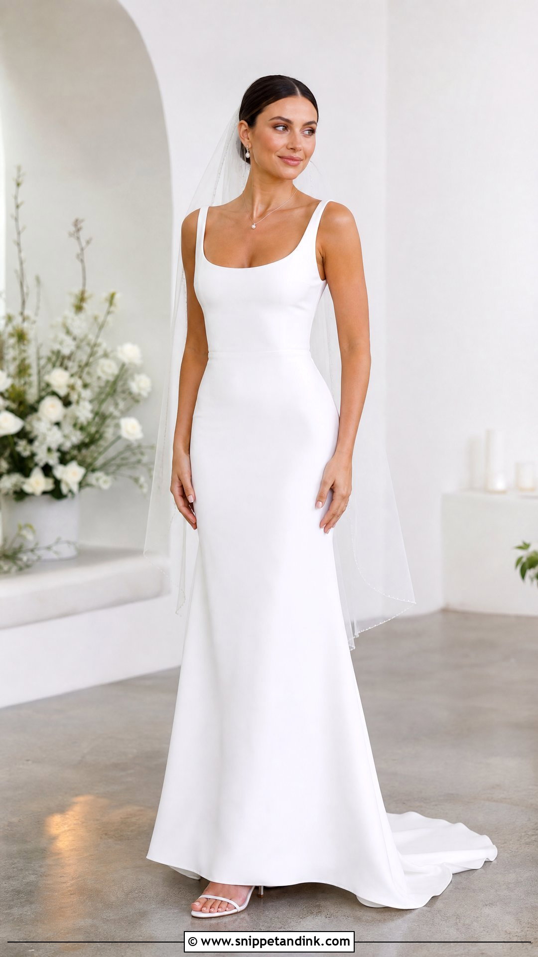 Scoop Neck Fitted Wedding Dress - Snippet and Ink - 20 Tight Fitting Wedding Dresses