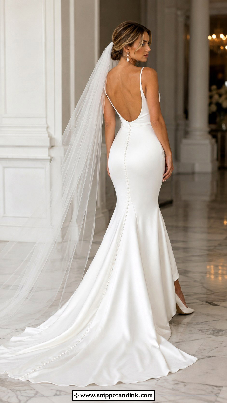 Scoop Neck Low Back Mermaid Bridal Dress - Snippet and Ink - 20 Mermaid Bridal Dresses