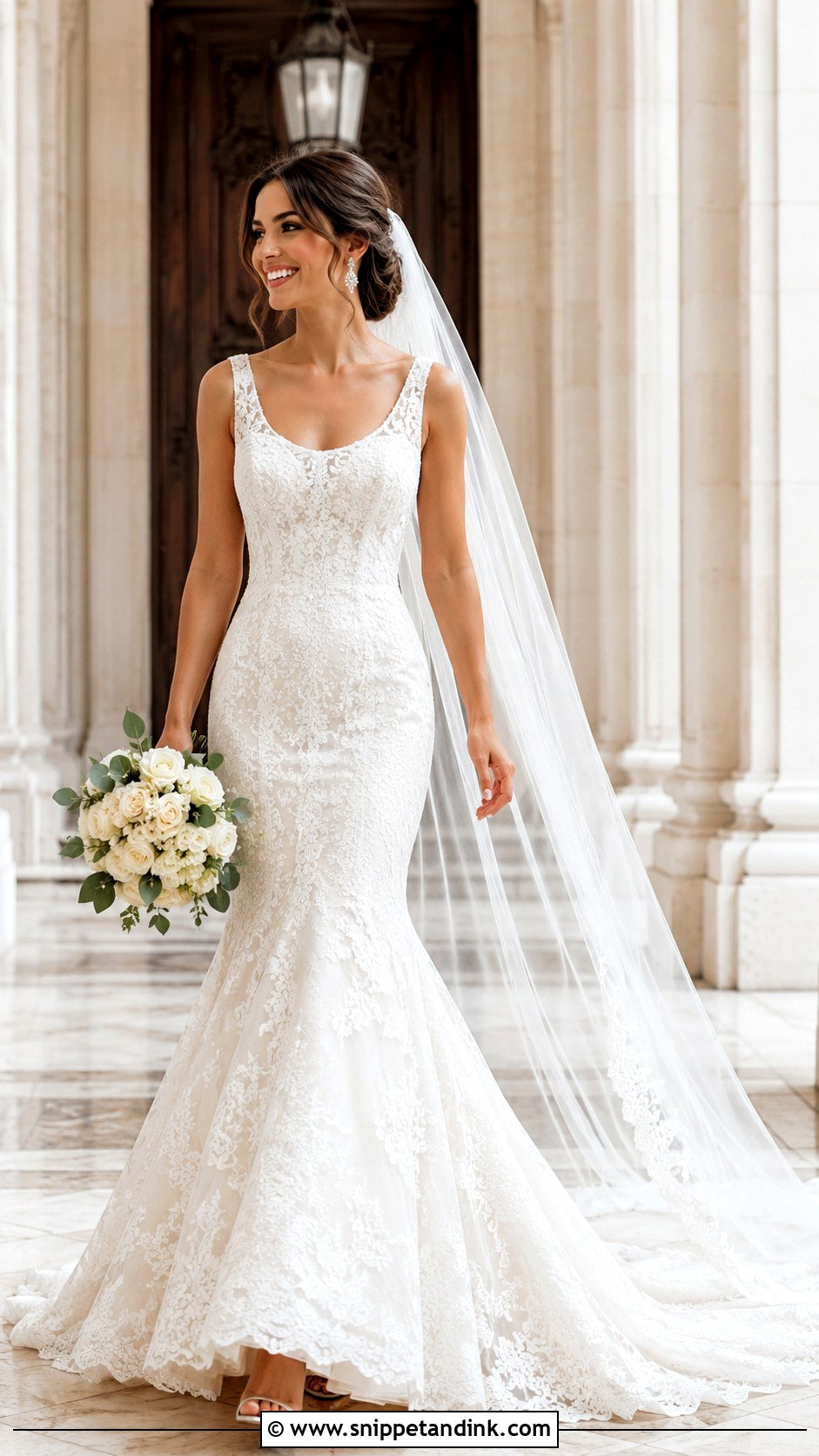 Scoop Neck Mermaid Wedding Dress - Snippet and Ink - 25 Scoop Neck Wedding Dress Ideas