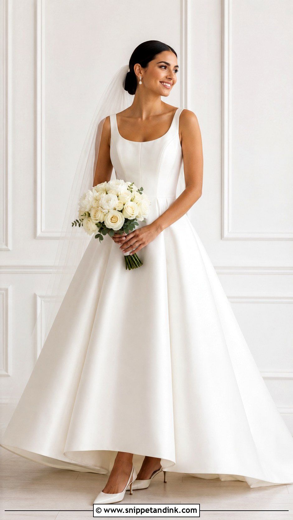 Scoop Neck Mikado Wedding Dress - Snippet and Ink - 20 Big Bust Wedding Dresses