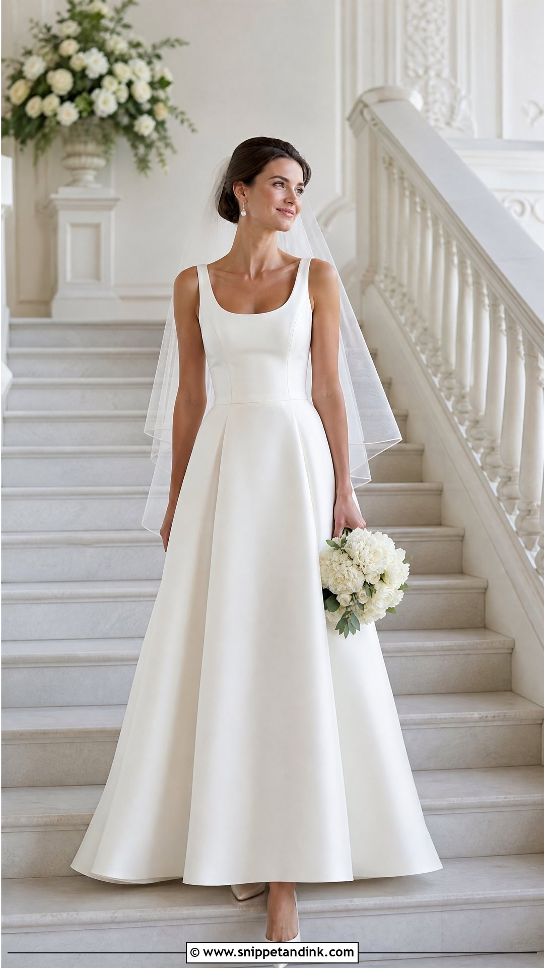 Scoop Neck Mikado Wedding Dress - Snippet and Ink - 25 Simple Romantic Wedding Dress Ideas