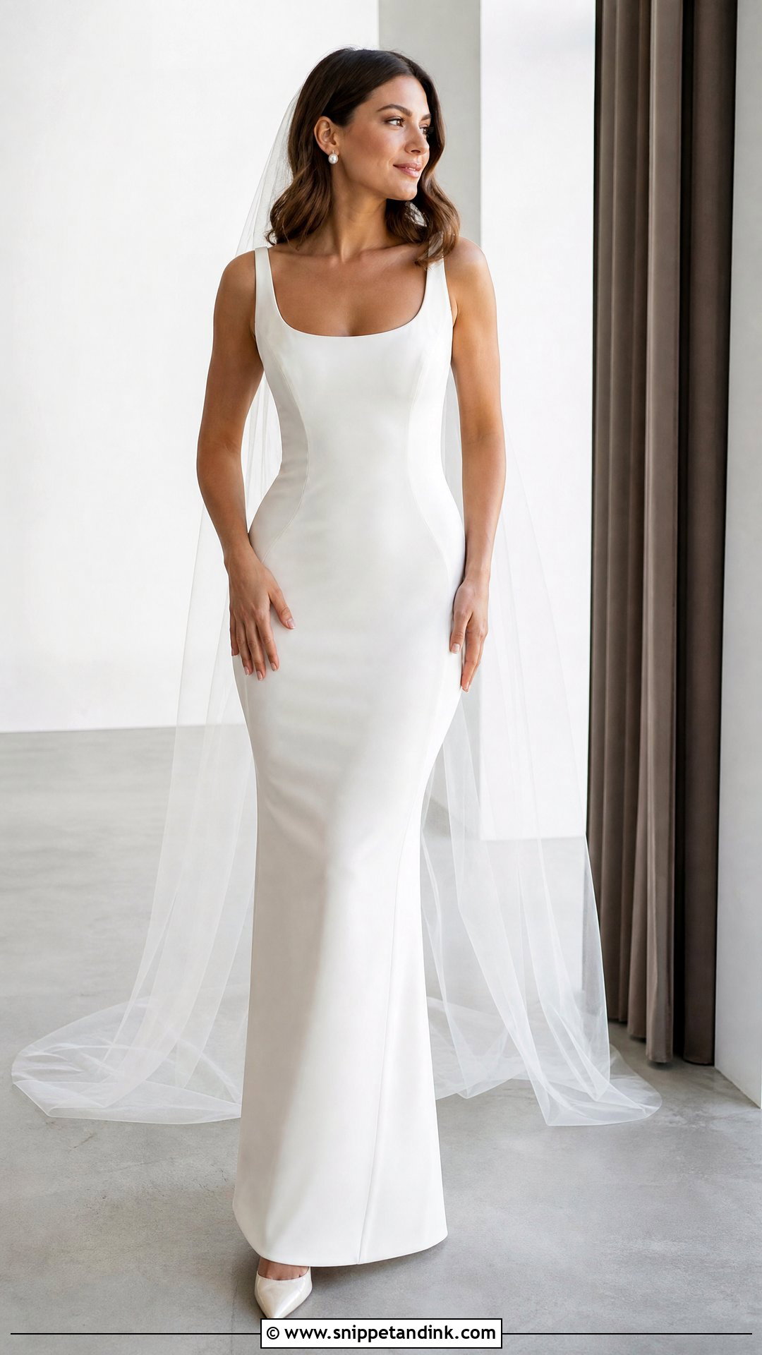 Scoop Neck Minimalist Skin Tight Wedding Dress - Snippet and Ink - 20 Skin Tight Wedding Dress Ideas