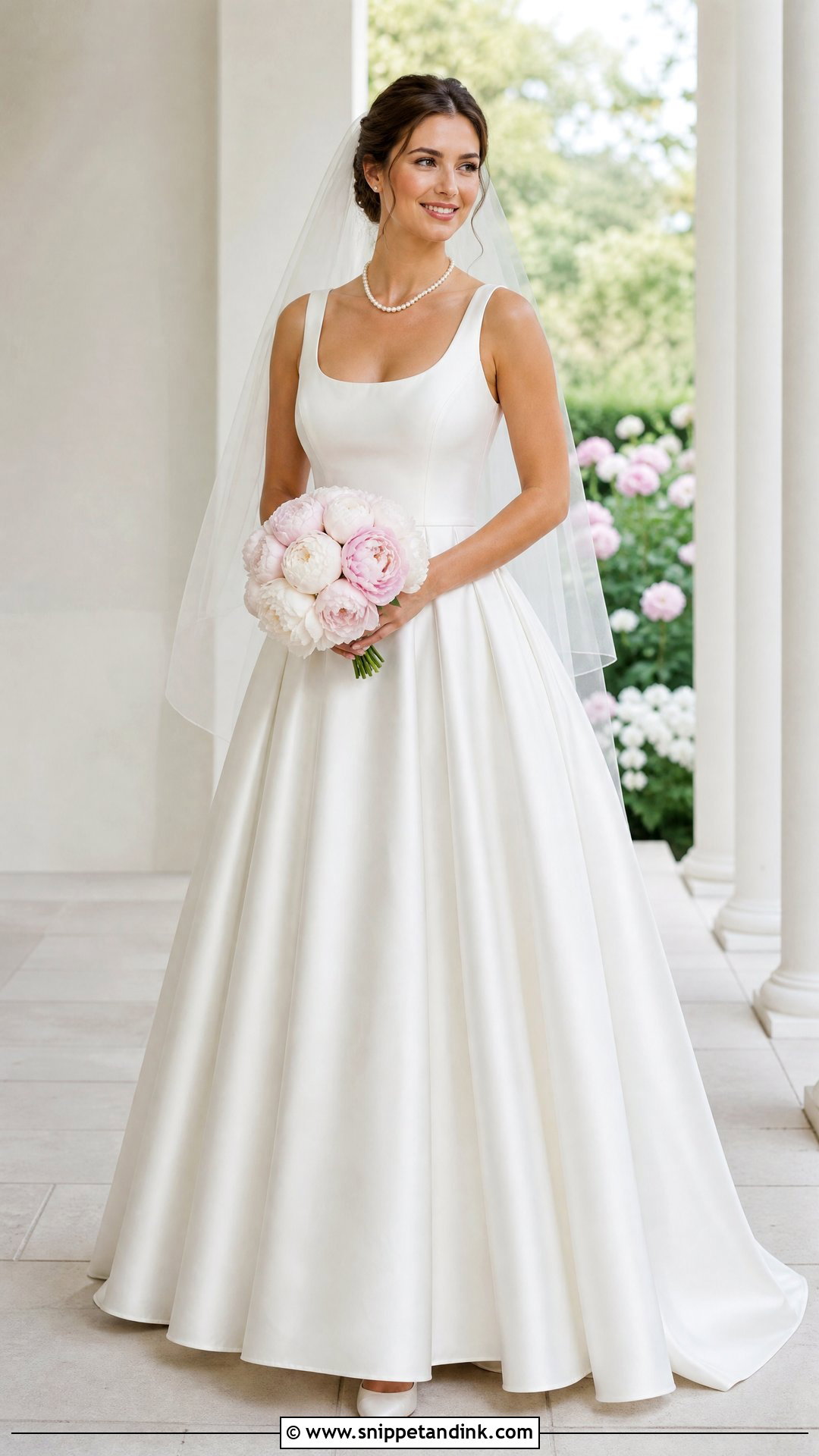 Scoop Neck Princess Satin Wedding Dress - Snippet and Ink - 20 Princess Satin Wedding Dresses