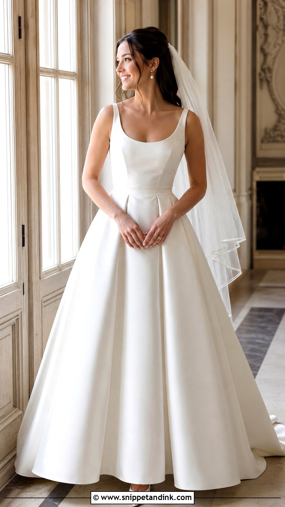Scoop Neck Satin Ball Gown Wedding Dress - Snippet and Ink - 20 Big Wedding Dresses Ball Gown Princesses
