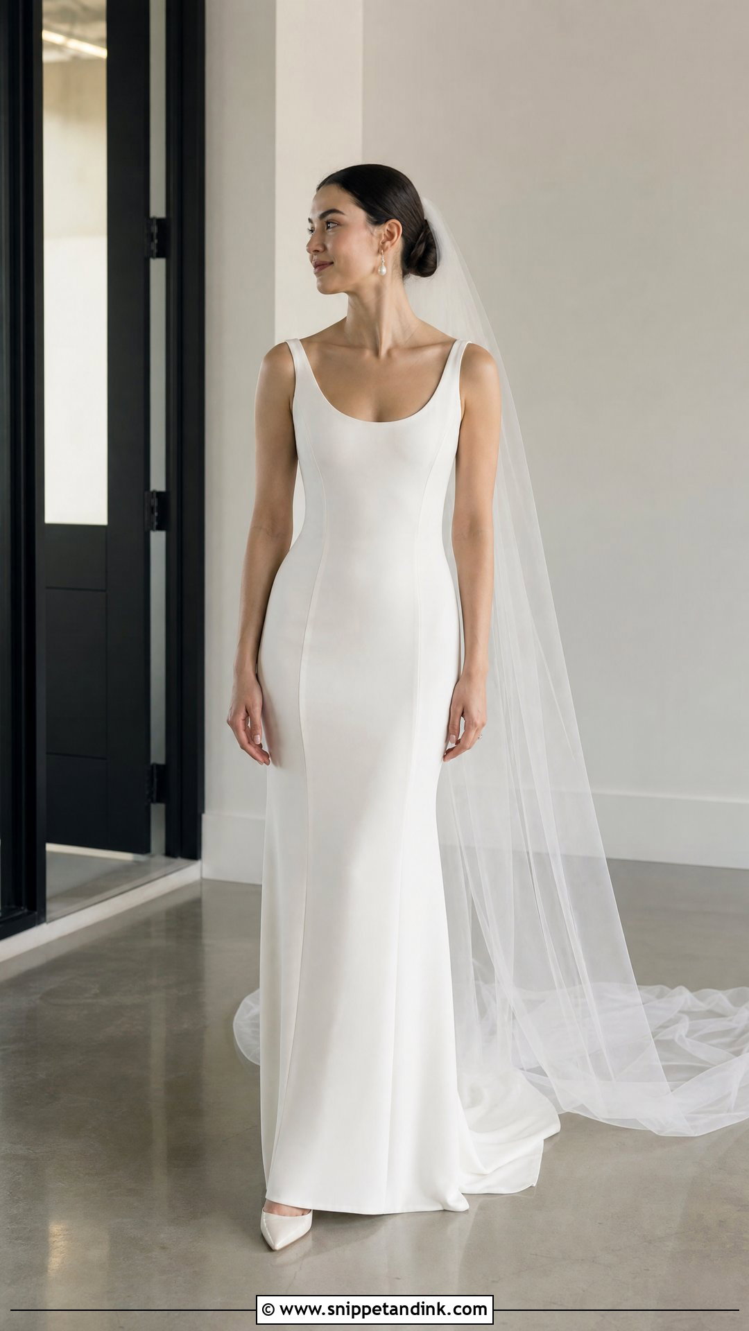 Scoop Neck Sheath Wedding Dress - Snippet and Ink - 20 Wedding Dress for Short Torso Ideas