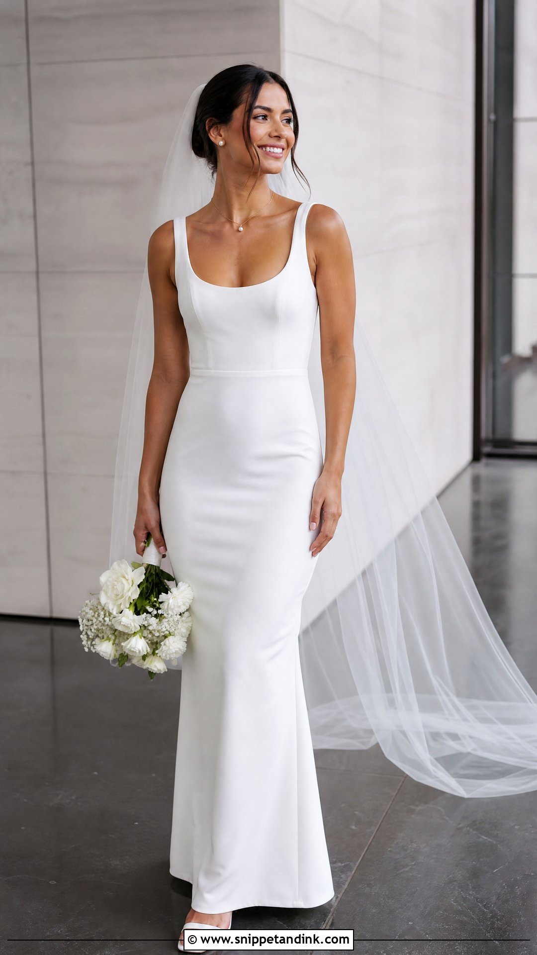 Scoop Neck Sheath Wedding Gown - Snippet and Ink - 20 Simple Wedding Gowns Elegant Classy