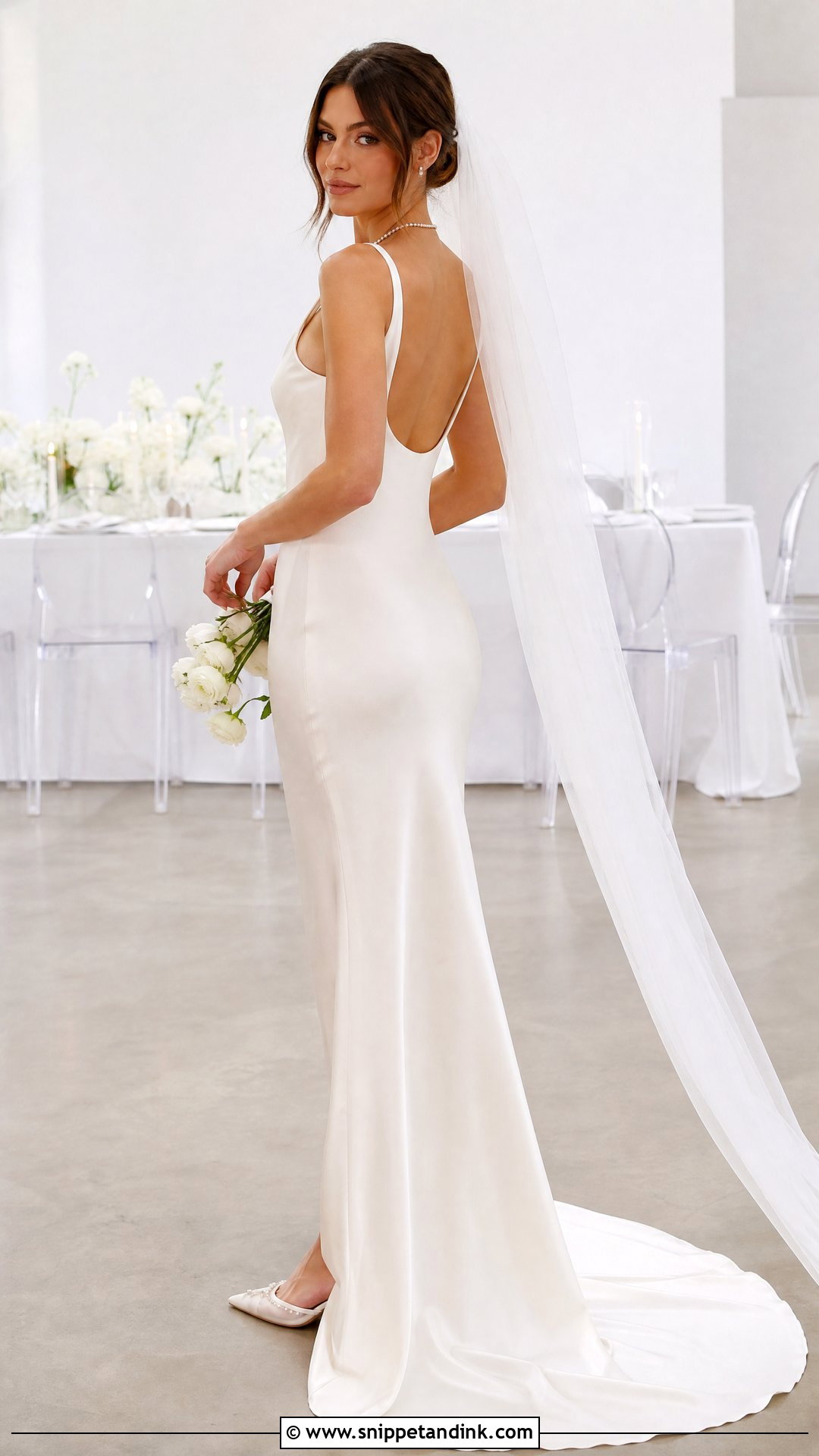 Scoop Neck Slinky Wedding Dress - Snippet and Ink - 20 Slinky Wedding Dress Ideas
