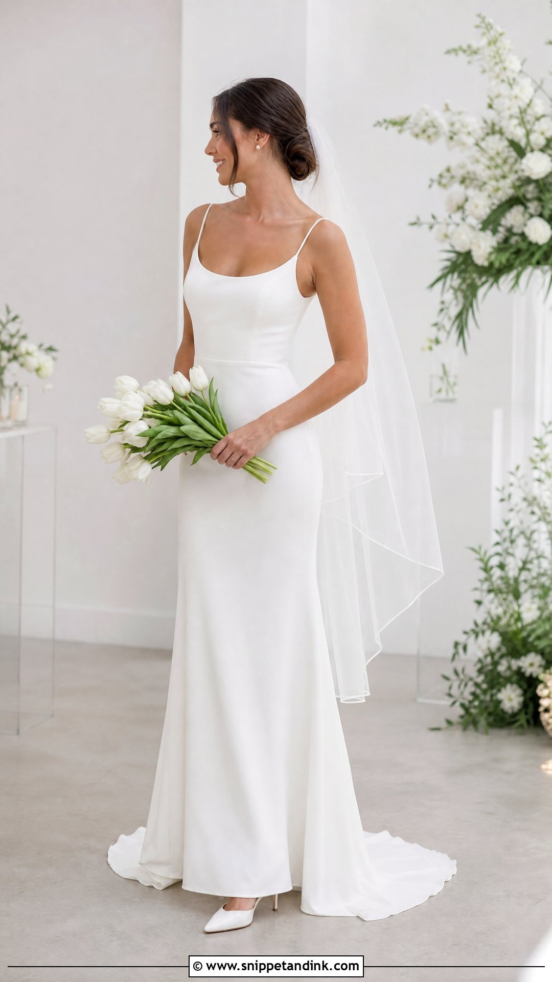 Scoop Neck Spaghetti Strap Wedding Dress - Snippet and Ink - 20 Simple Spaghetti Strap Wedding Dress Ideas