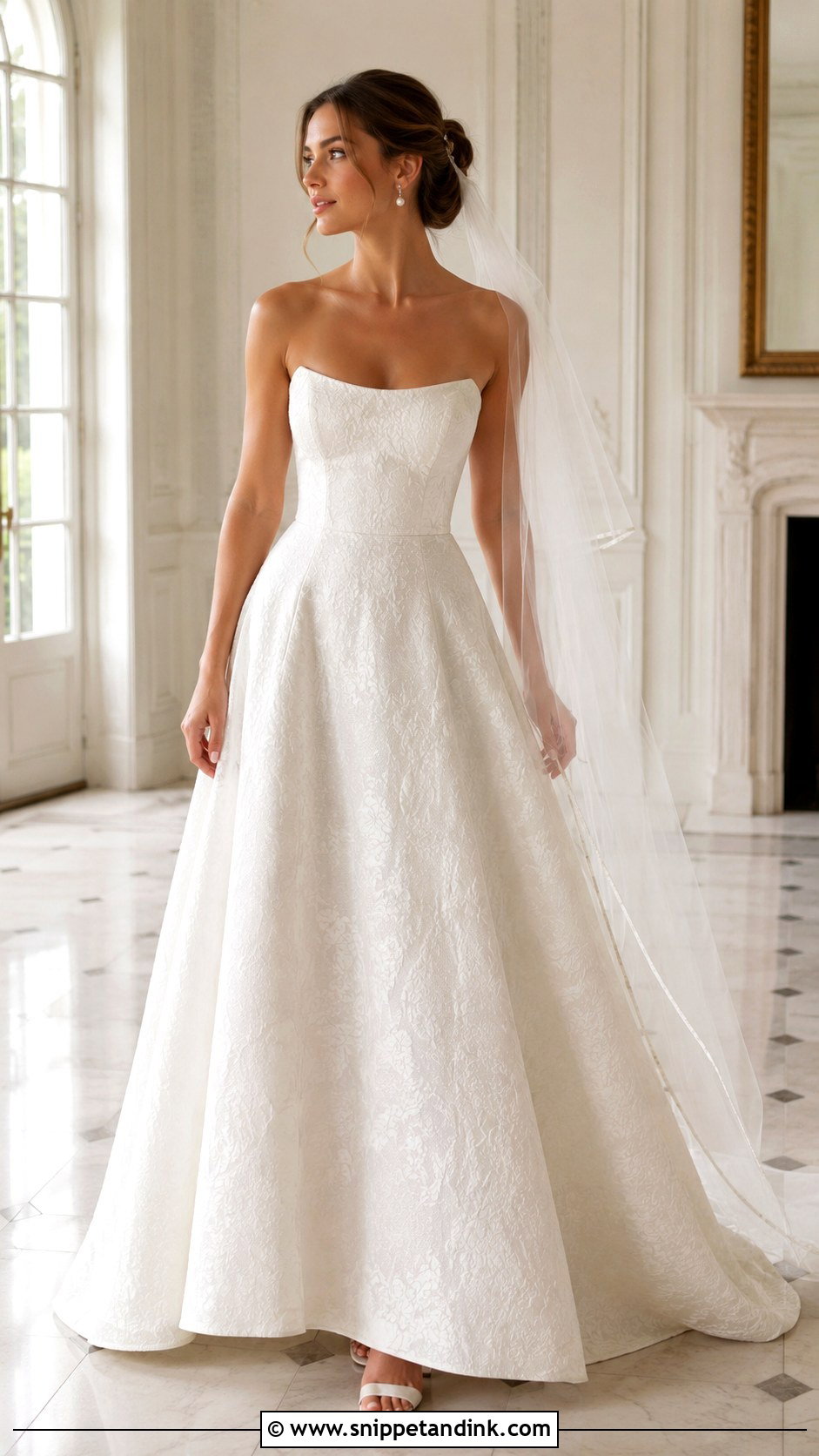 Scoop Neck Strapless Corset Wedding Dress - Snippet and Ink - 20 Strapless Corset Wedding Dress Ideas