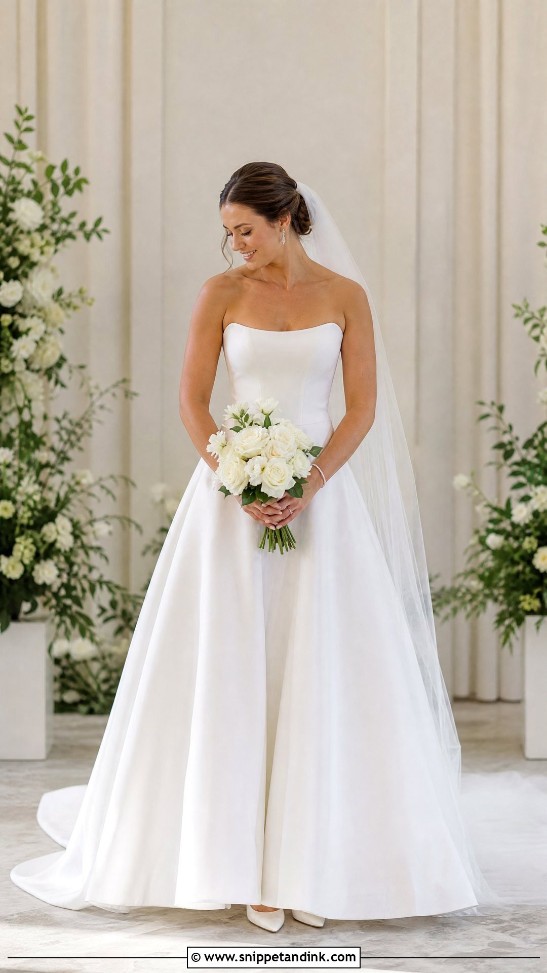 Scoop Neck Strapless Wedding Dress - Snippet and Ink - 25 Simple Strapless Wedding Dress Ideas