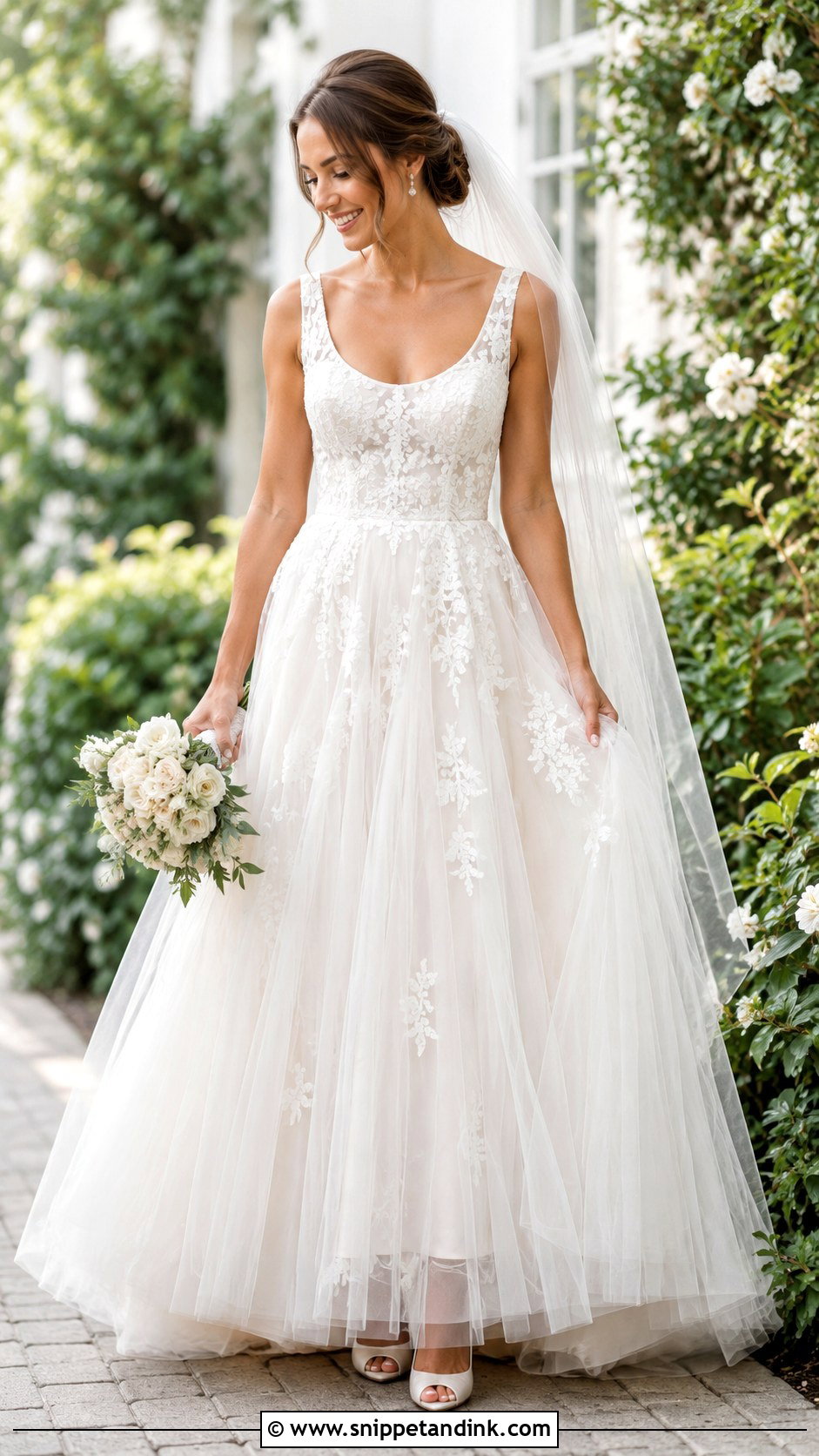 Scoop Neck Tulle Wedding Dress - Snippet and Ink - 25 Scoop Neck Wedding Dress Ideas