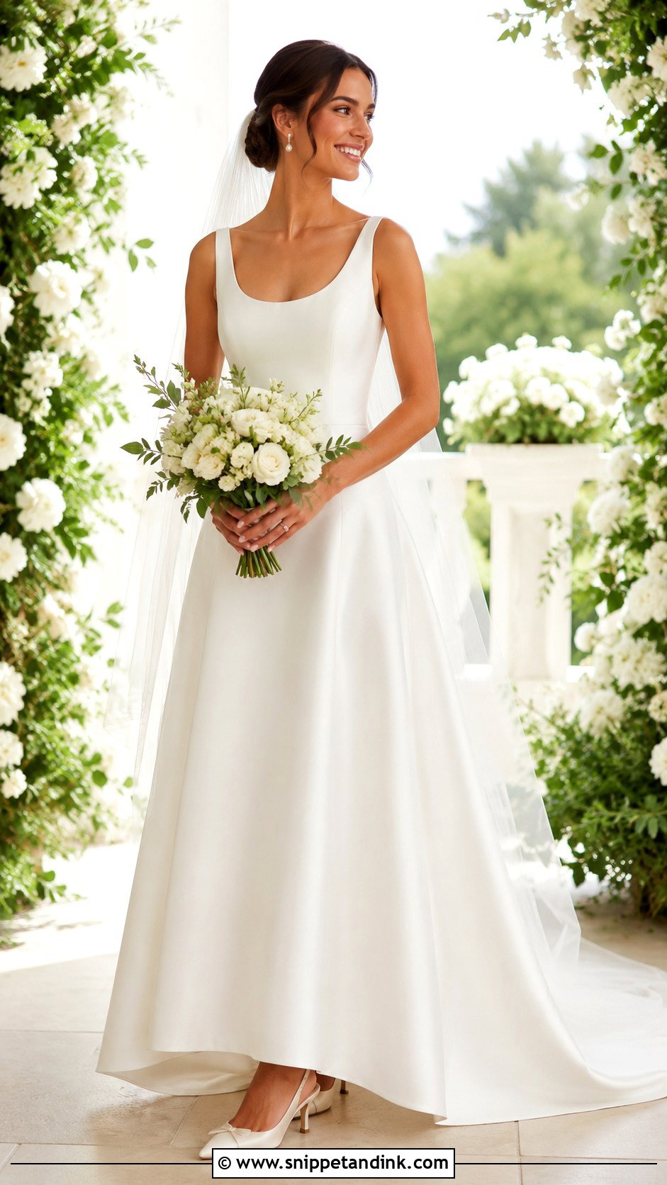 Scoop Neck Wedding Dress - Snippet and Ink - 30 Elegant Minimalist Wedding Dress Ideas