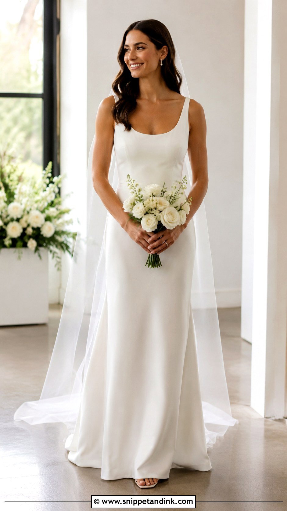 Scoop Neck Wedding Dress - Snippet and Ink - 30 Sleek Wedding Dress Ideas