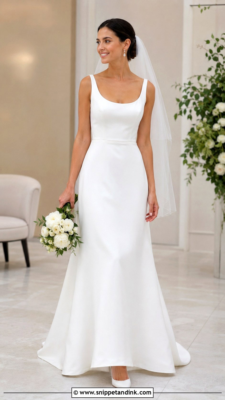 Scoop Neck Wedding Dress - Snippet and Ink - 20 Modern Minimalist Wedding Dress Ideas