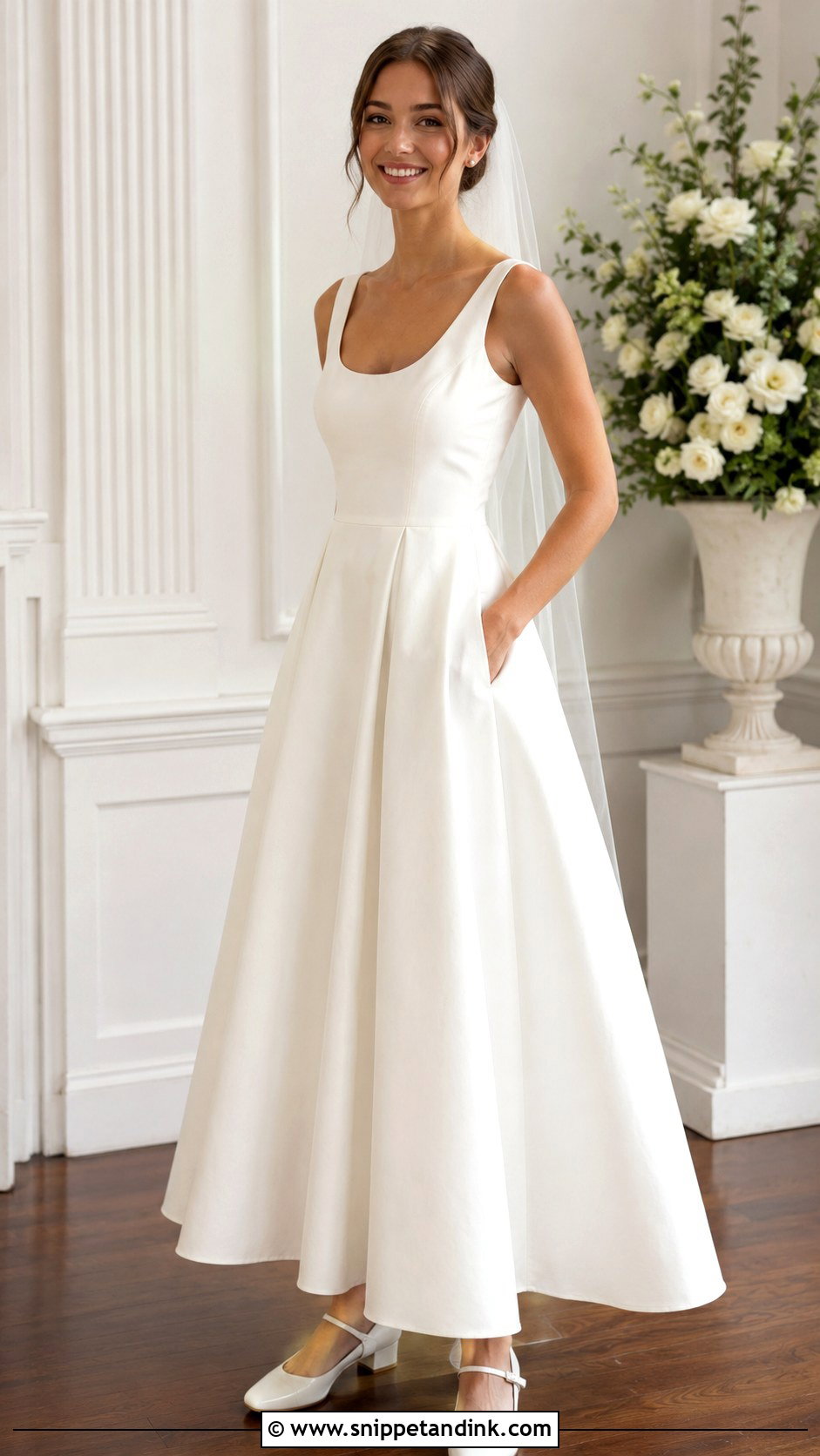 Scoop Neck Wedding Dress With Pockets - Snippet and Ink - 20 Comfy Wedding Dress Ideas
