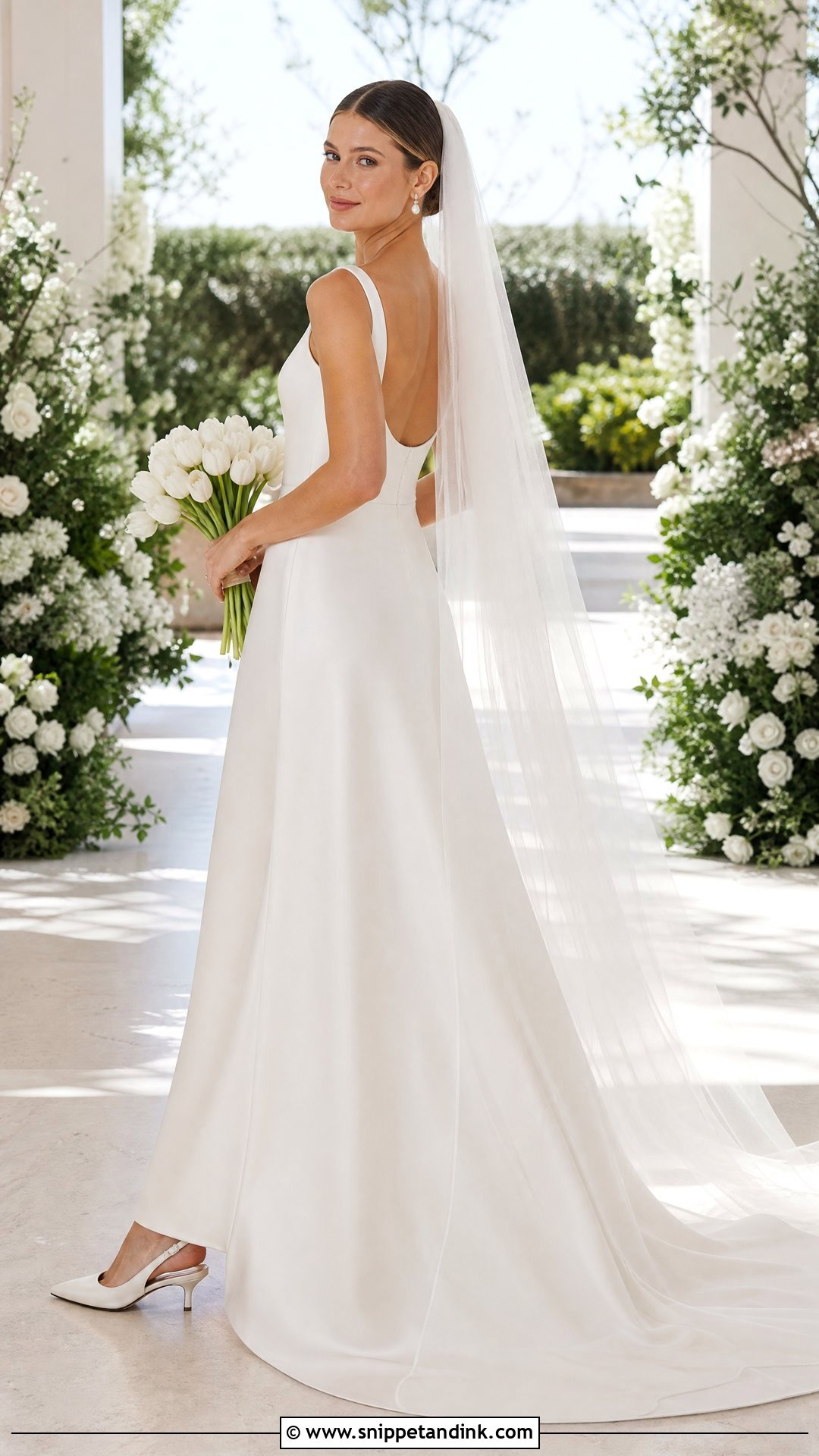 Scoop Neck Wedding Gown - Snippet and Ink - 20 Minimalist Simple Wedding Gown Ideas