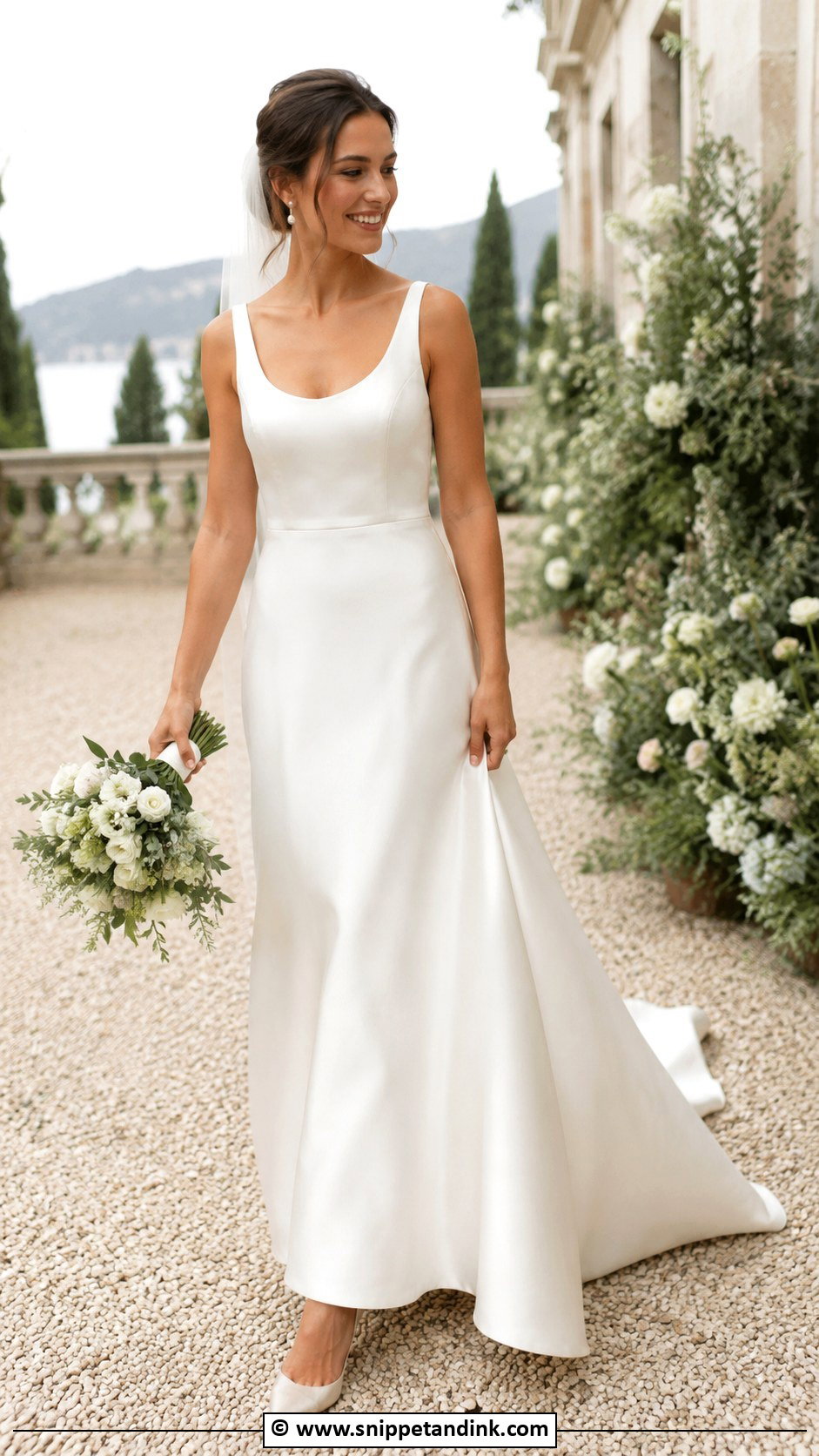 Scoop Neck Wedding Gown - Snippet and Ink - 25 Minimalist Wedding Gown Ideas