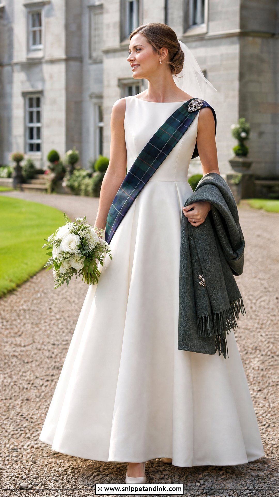 Scottish Tartan Bridal Dress - Snippet and Ink - 20 Traditional Bride Dress Ideas