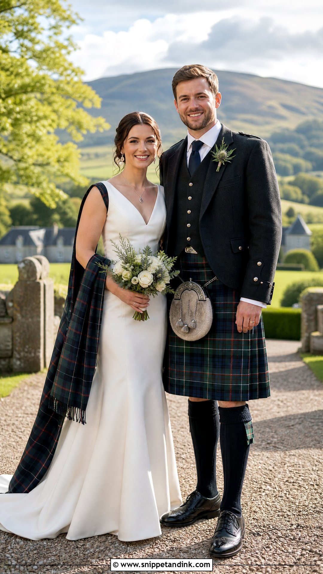 Scottish Tartan Traditional Wedding Attire - Snippet and Ink - 20 Traditional Wedding Attire for Couples Ideas