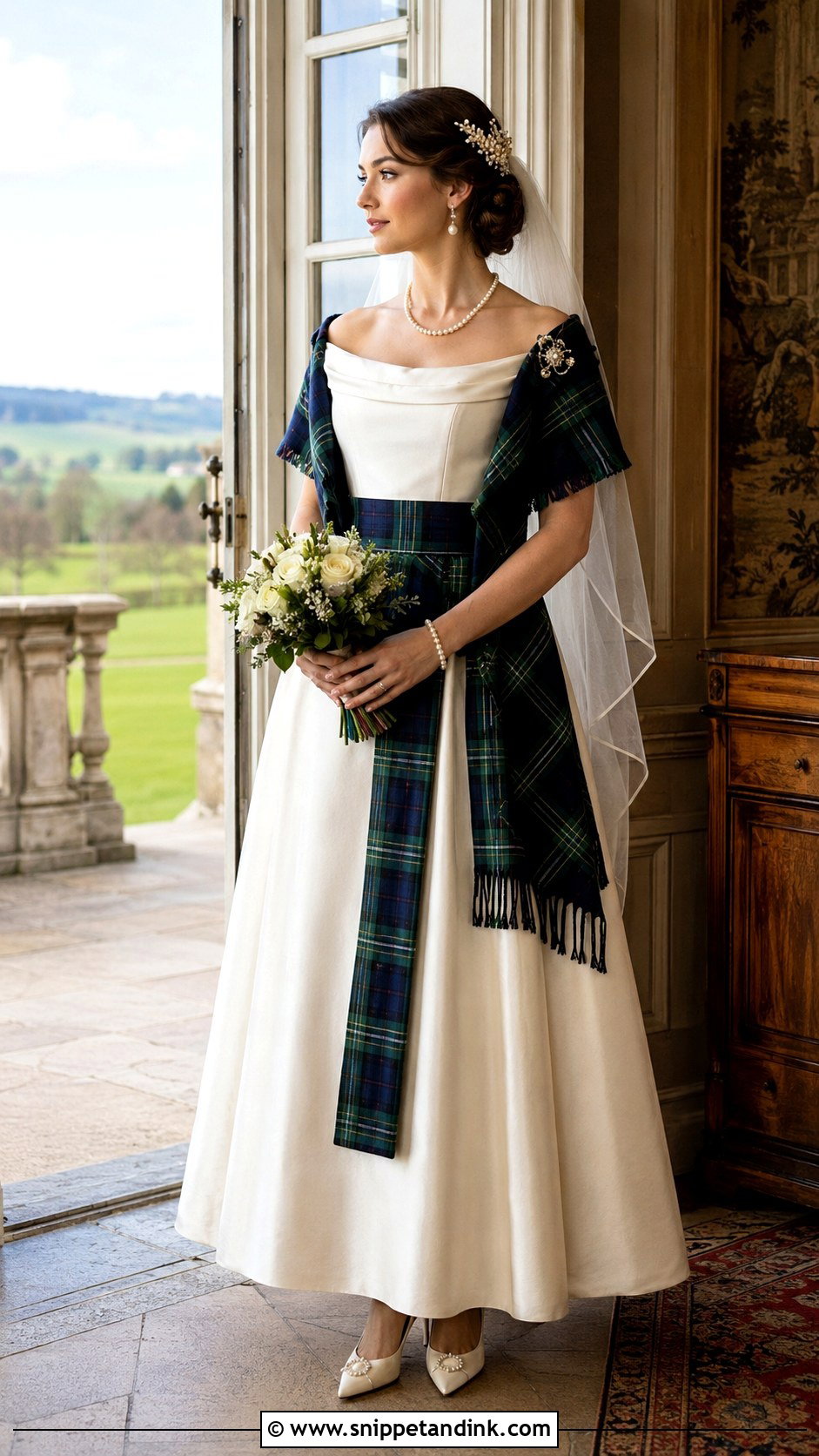 Scottish Tartan Wedding Dress - Snippet and Ink - 30 Traditional Wedding Dresses