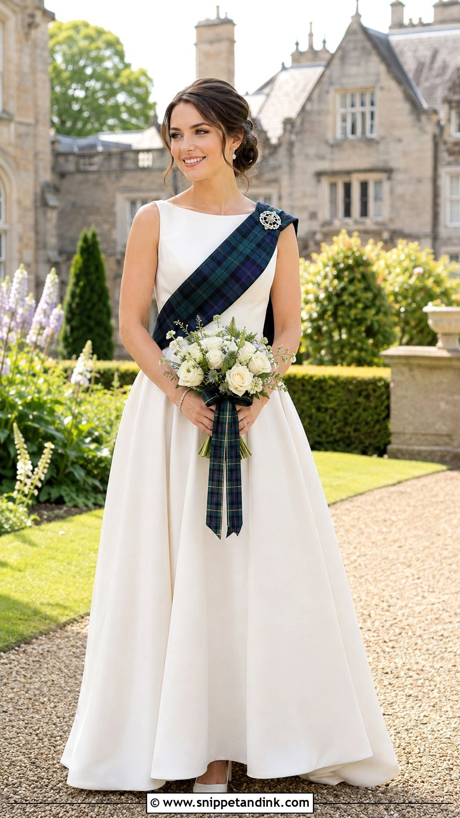 Scottish Traditional Marriage Tartan Dress Outfit - Snippet and Ink - 20 Traditional Marriage Outfit Ideas