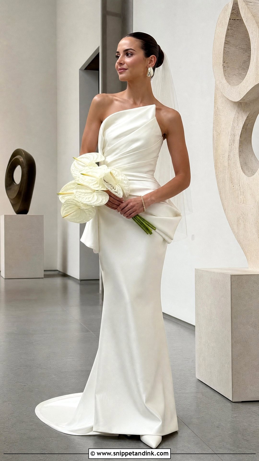 Sculptural Draped Wedding Dress - Snippet and Ink - 20 Sleek Modern Wedding Dress Ideas
