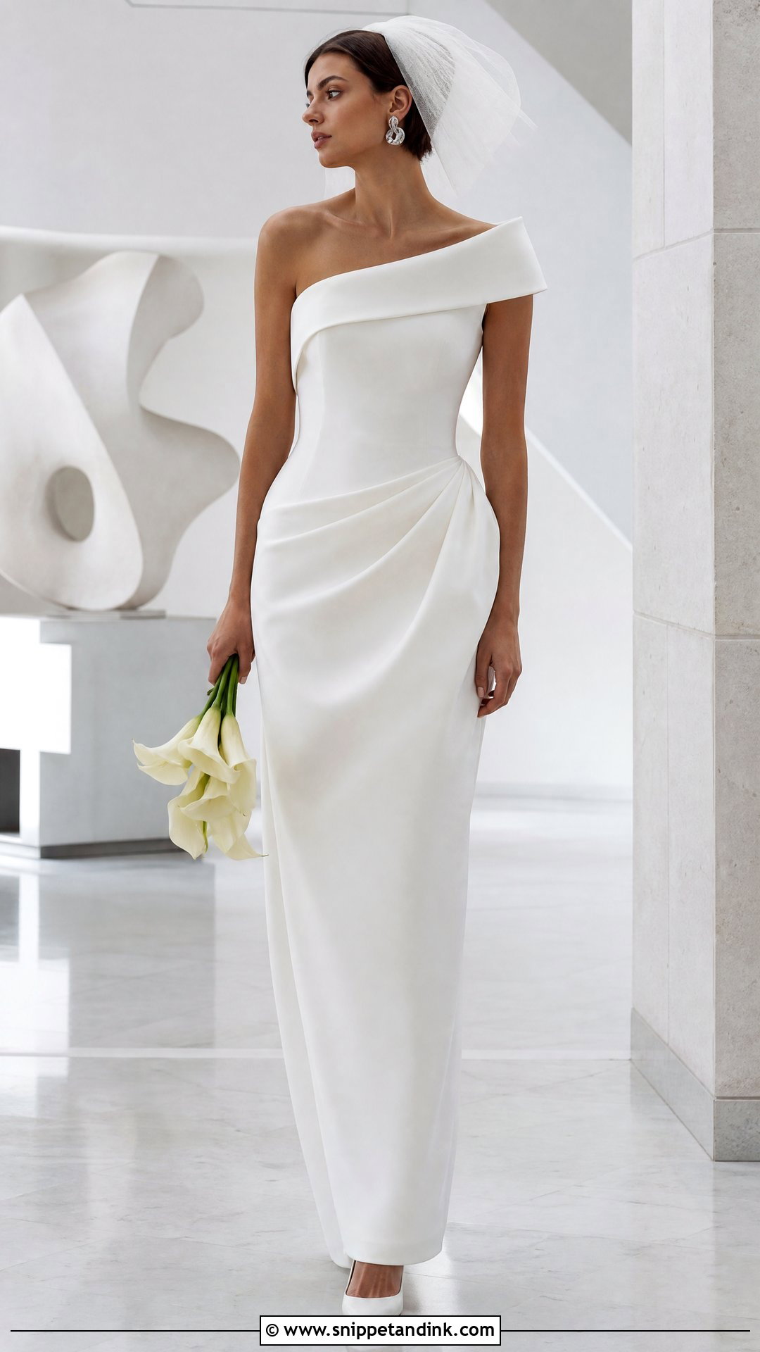 Sculptural Modern Bridal Gown Look - Snippet and Ink - 20 Bridal Gown Aesthetic Ideas