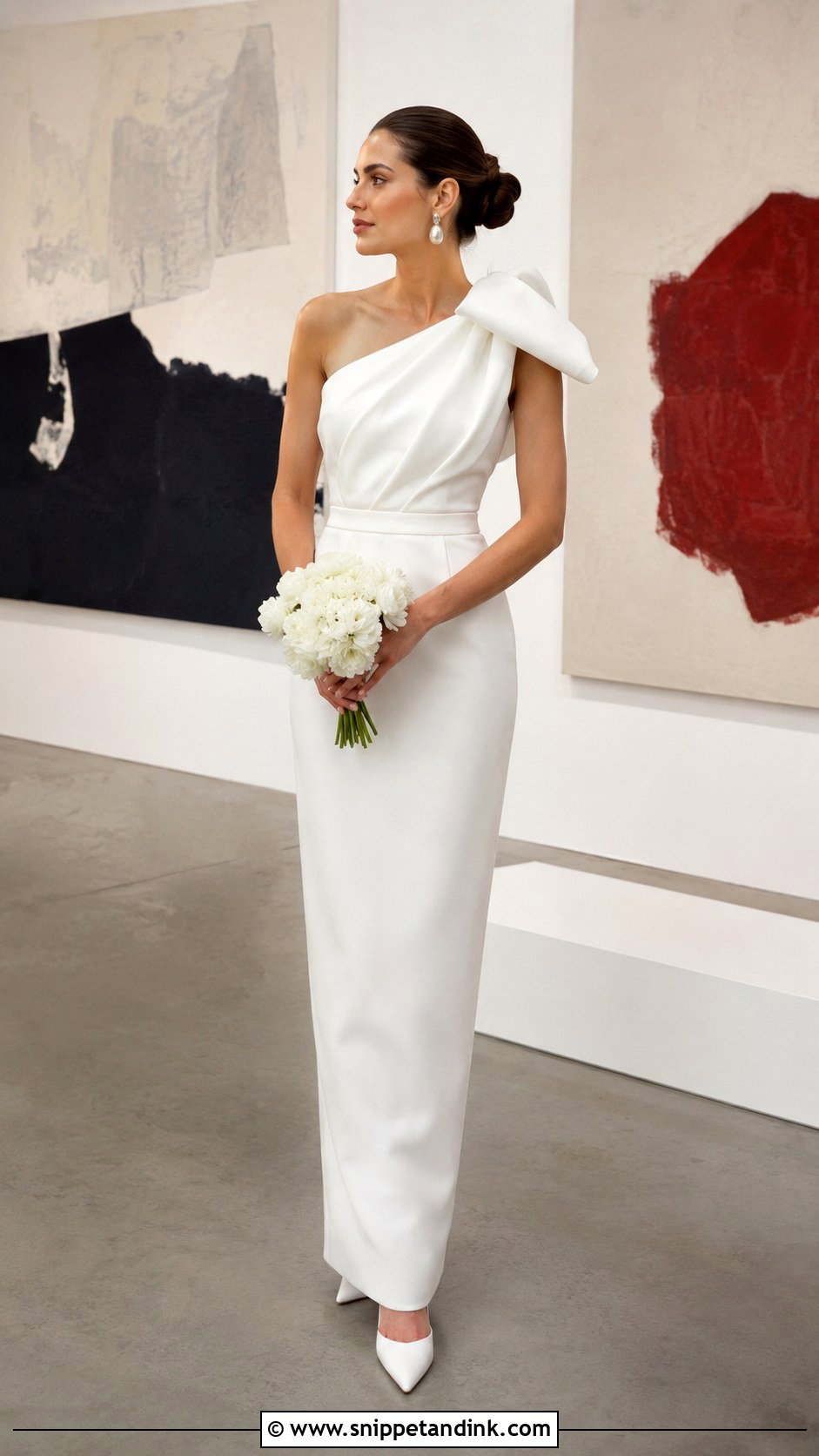 Sculptural One Shoulder Wedding Dress - Snippet and Ink - 20 Extra Wedding Dresses