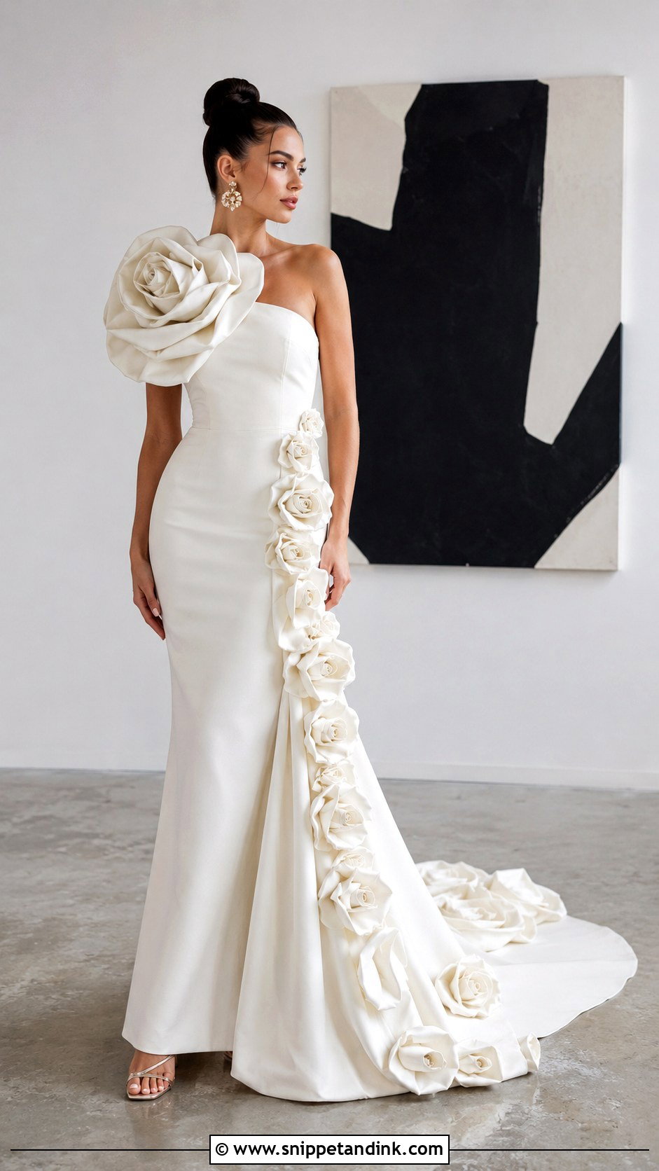 Sculptural Rosette Wedding Dress - Snippet and Ink - 20 Maximalist Wedding Dress Ideas