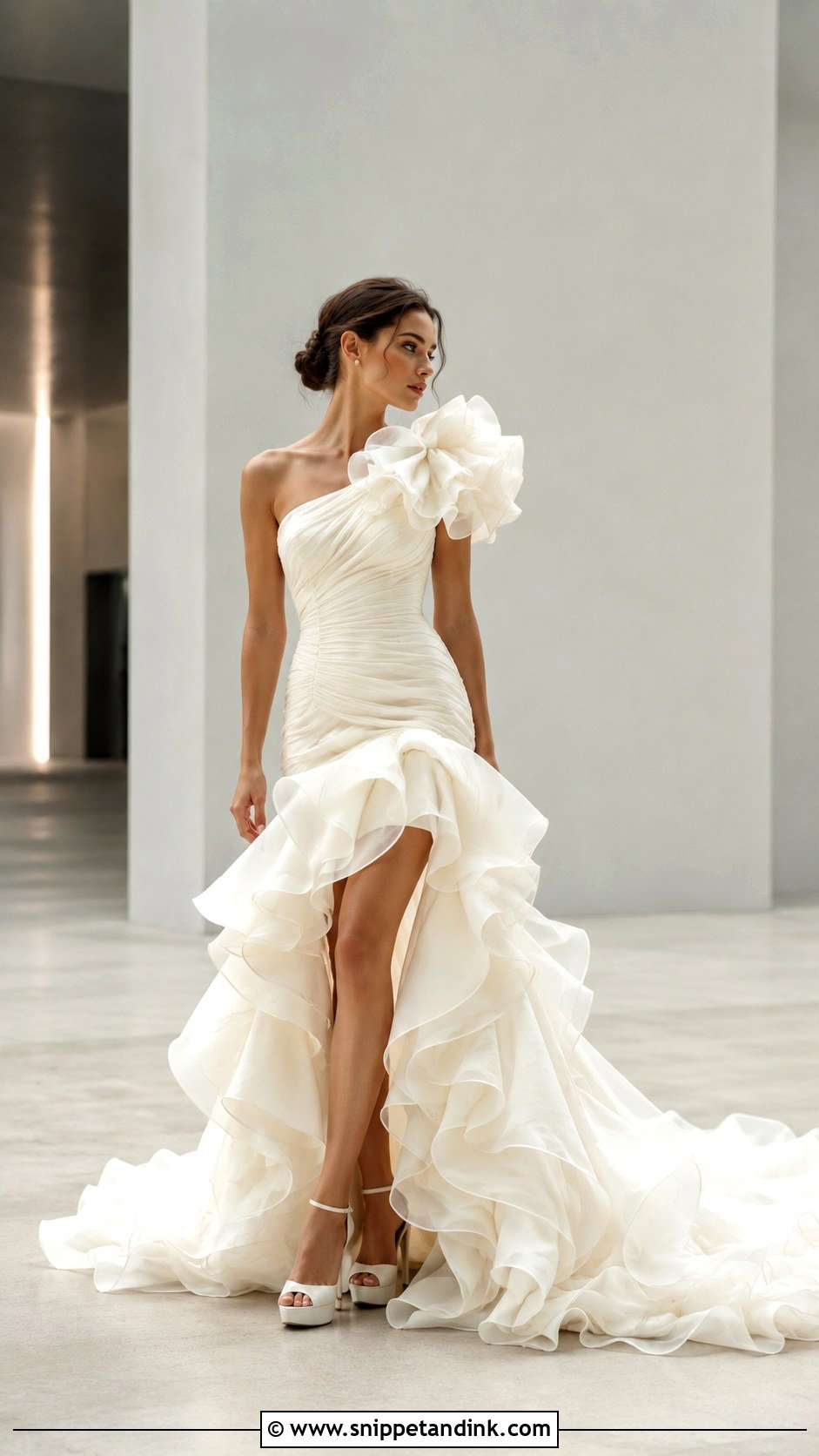 Sculptural Ruffle Wedding Dress - Snippet and Ink - 20 Expensive Wedding Dresses