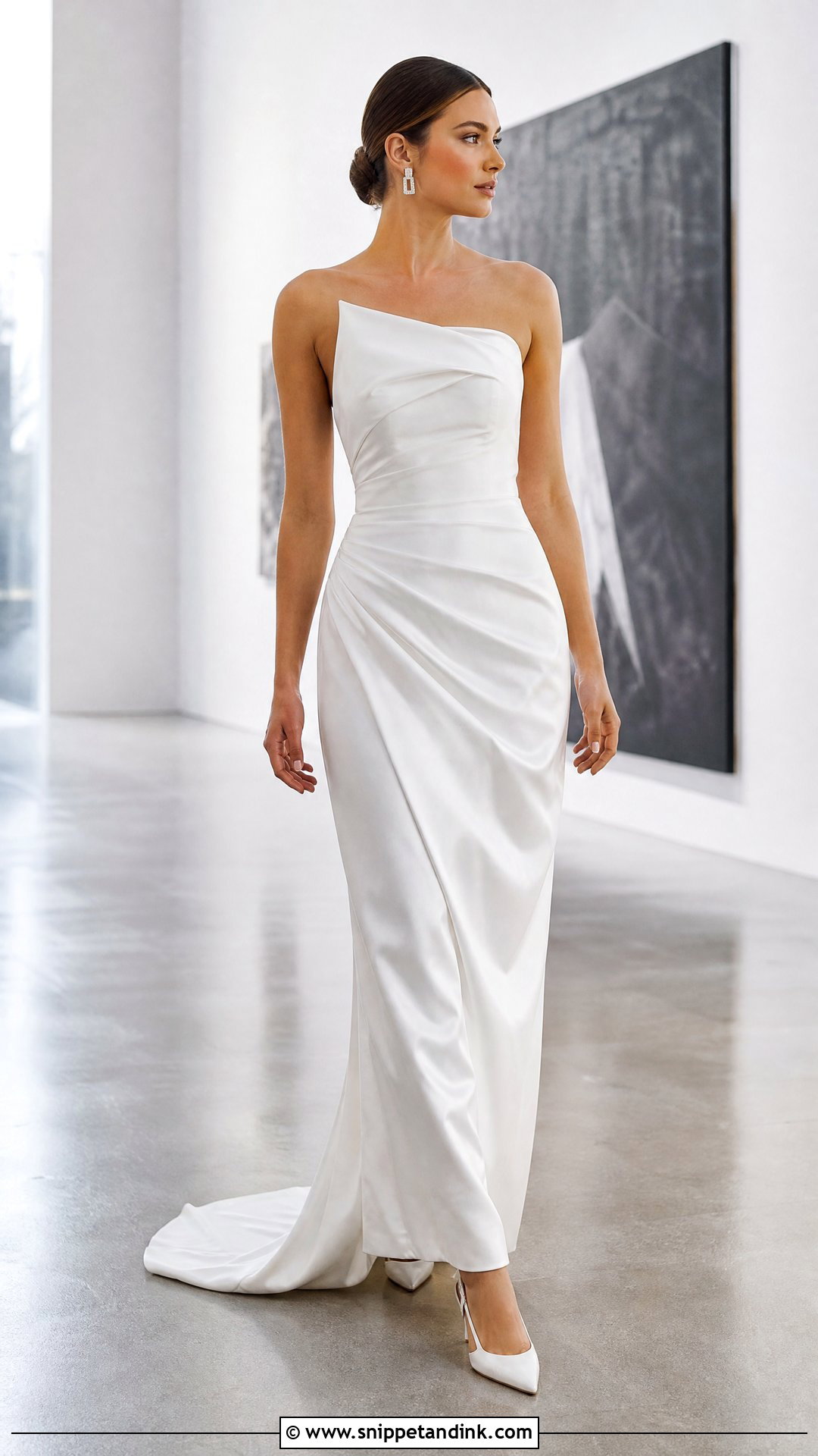 Sculptural Satin Column Wedding Dress - Snippet and Ink - 20 Unique Wedding Dress Inspiration Ideas