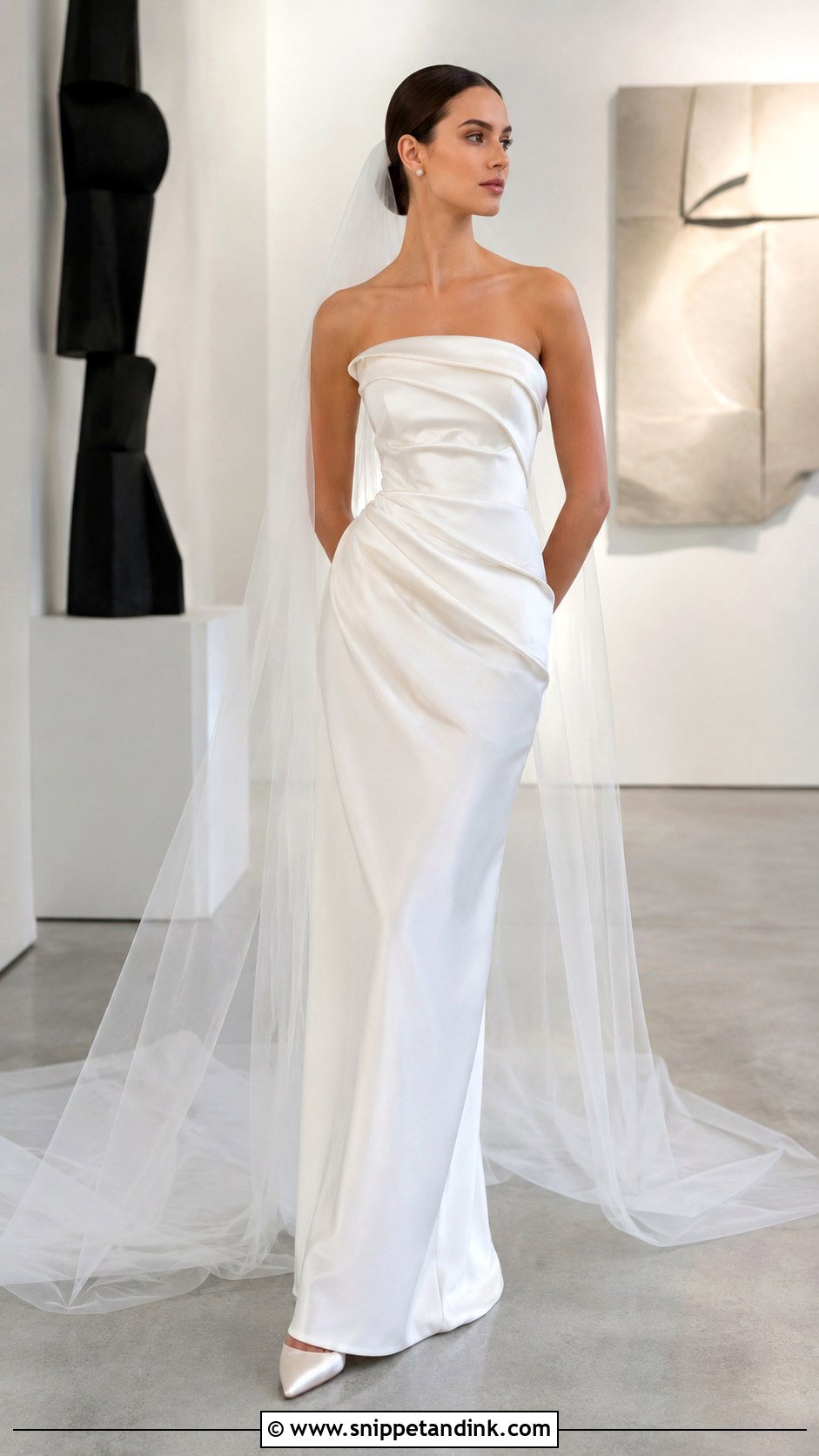 Sculptural Satin Wedding Dress - Snippet and Ink - 20 Statement Wedding Dress Ideas