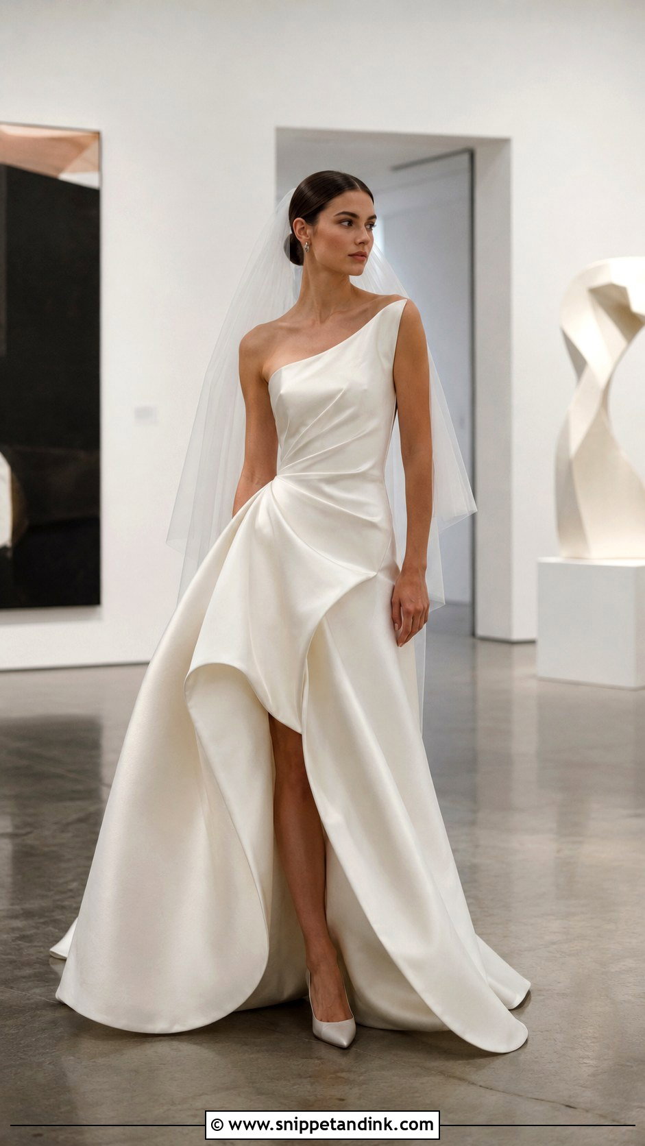 Sculptural Satin Wedding Dress - Snippet and Ink - 20 Artsy Wedding Dresses