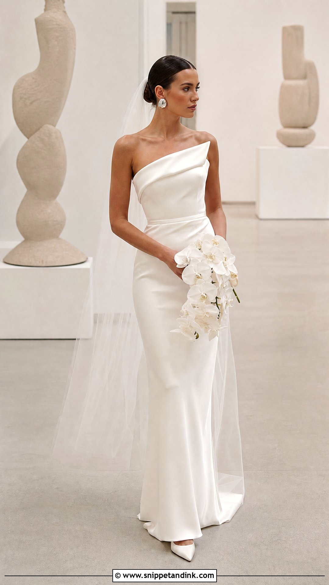 Sculptural Satin Wedding Dress - Snippet and Ink - 20 Vogue Wedding Dress Ideas