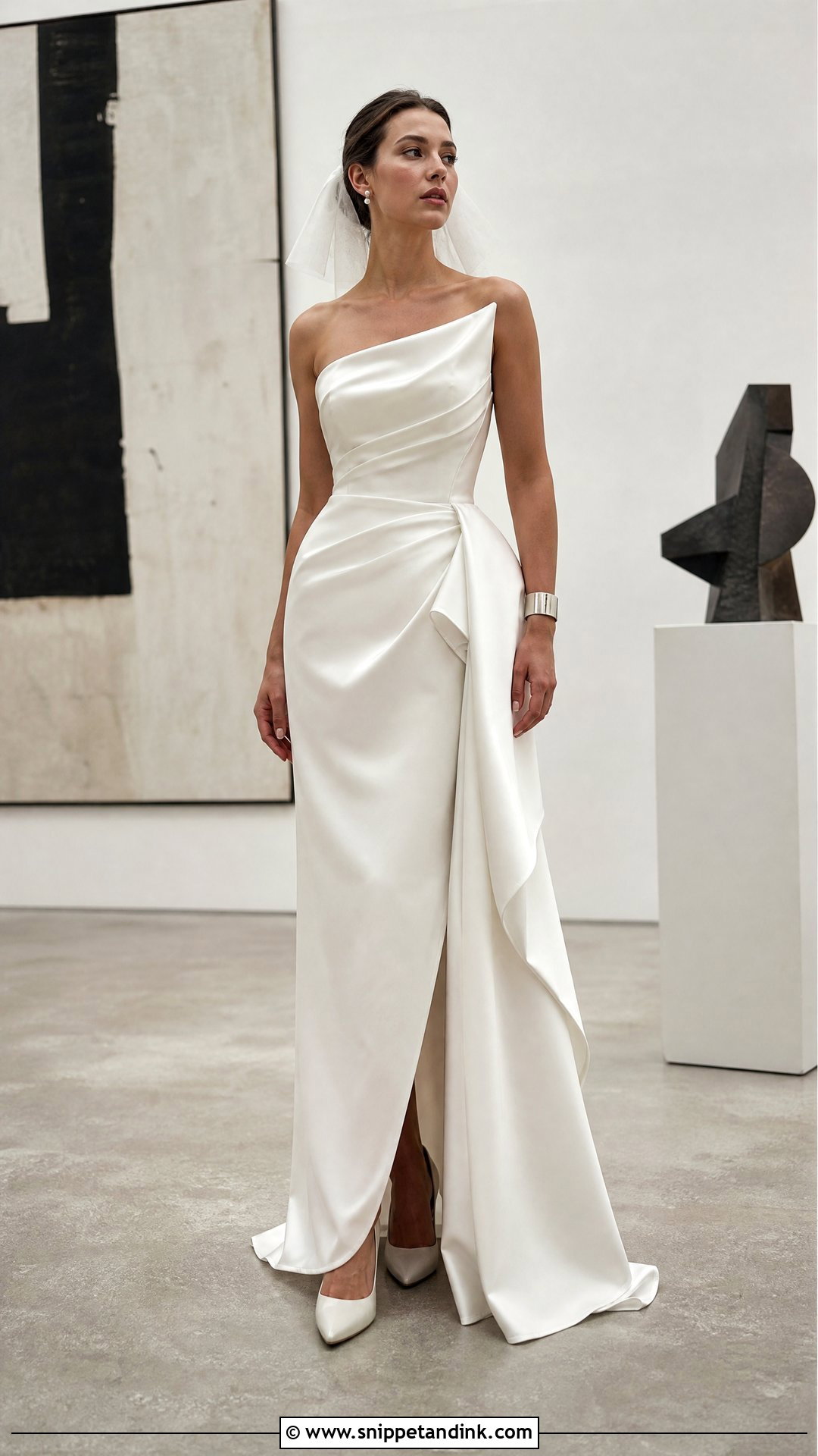 Sculptural Satin Wedding Dress - Snippet and Ink - 20 Wedding Vogue Ideas