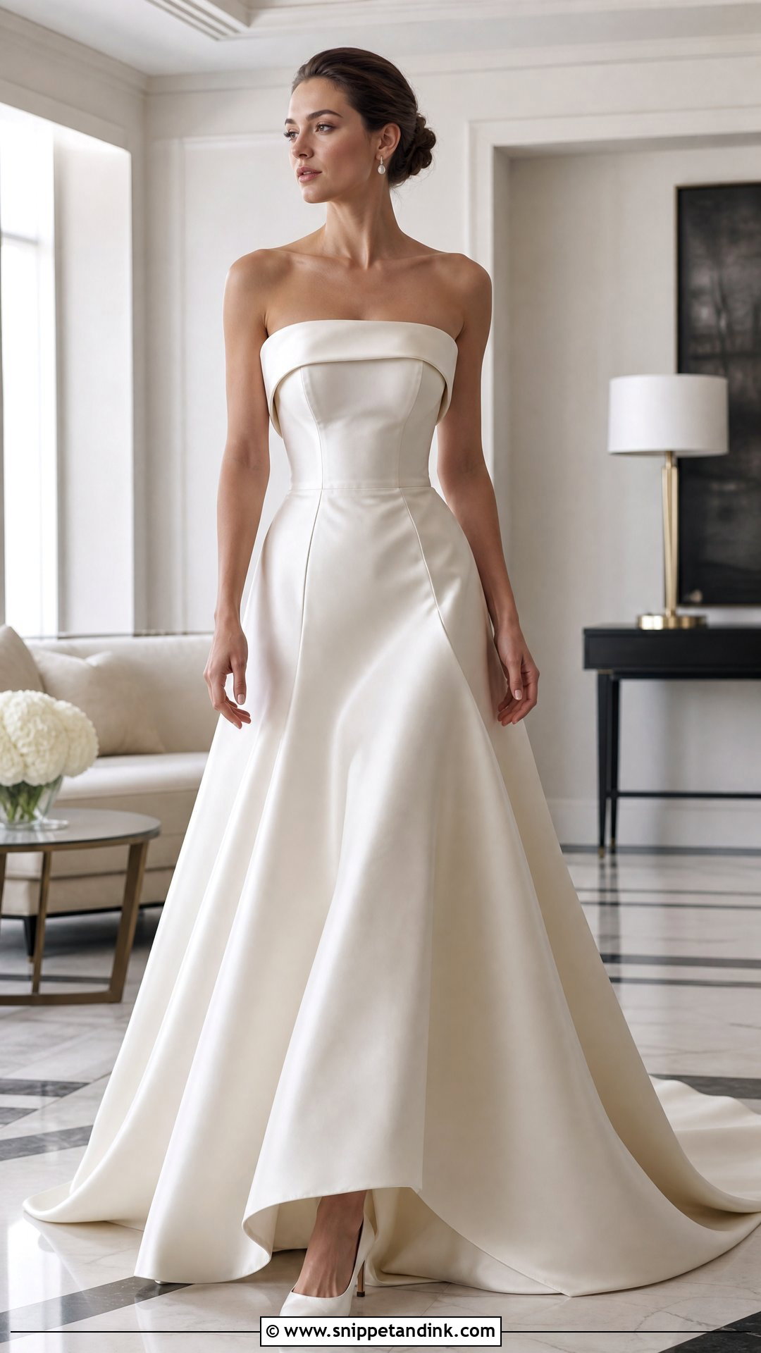 Sculptural Satin Wedding Dress - Snippet and Ink - 25 Modern Wedding Dresses