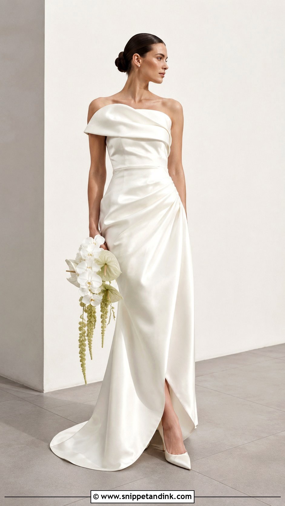 Sculptural Satin Wedding Gown - Snippet and Ink - 25 Unique Wedding Gowns
