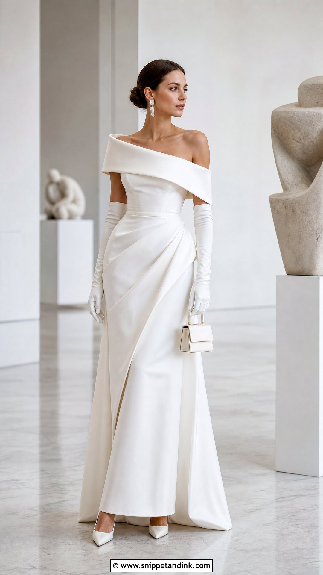 Sculptural Wedding Dress With Opera Gloves - Snippet and Ink - 20 Most Expensive Wedding Dress Ideas