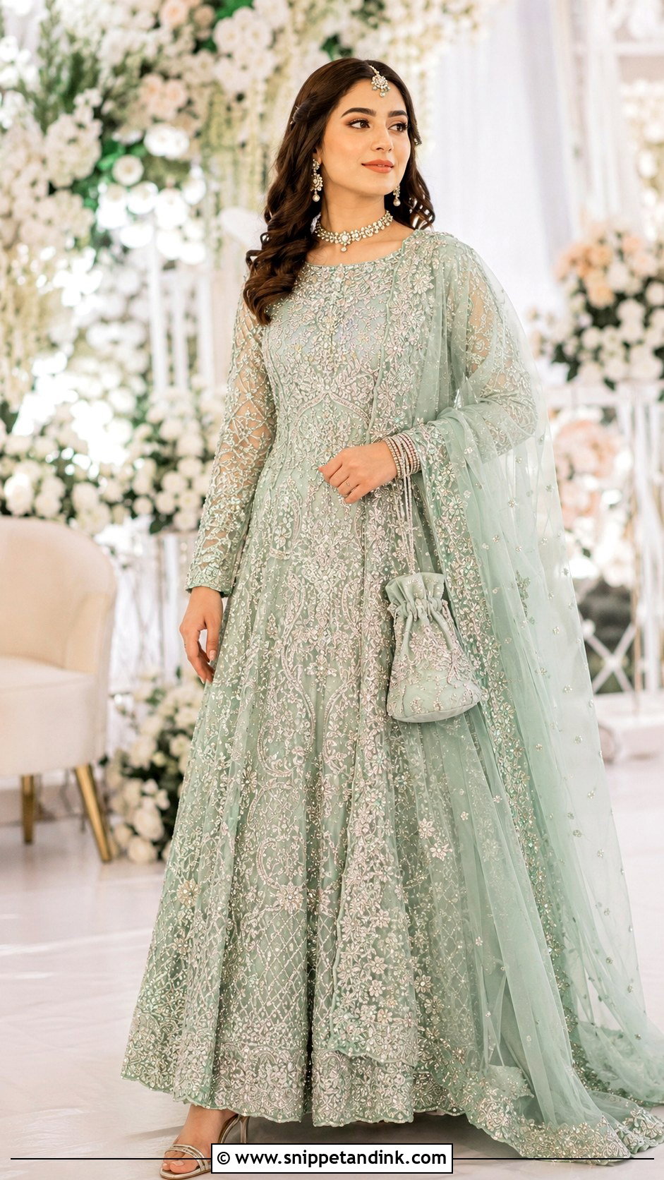Sea Green Valima Gown Dress - Snippet and Ink - 25 Valima Dress for Bride Ideas