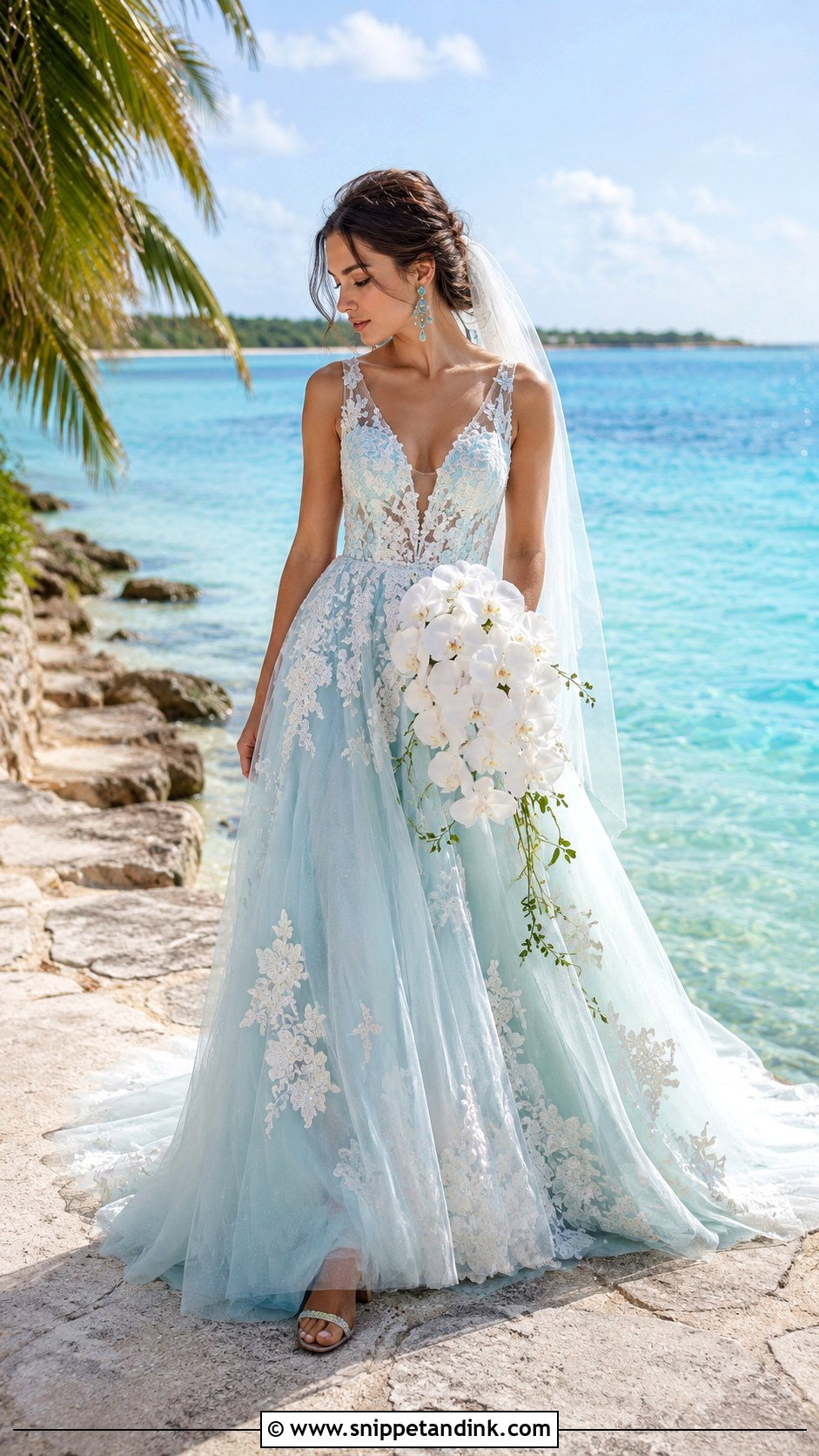 Seafoam Blue Ocean Wedding Dress - Snippet and Ink - 20 Ocean Wedding Dress Ideas