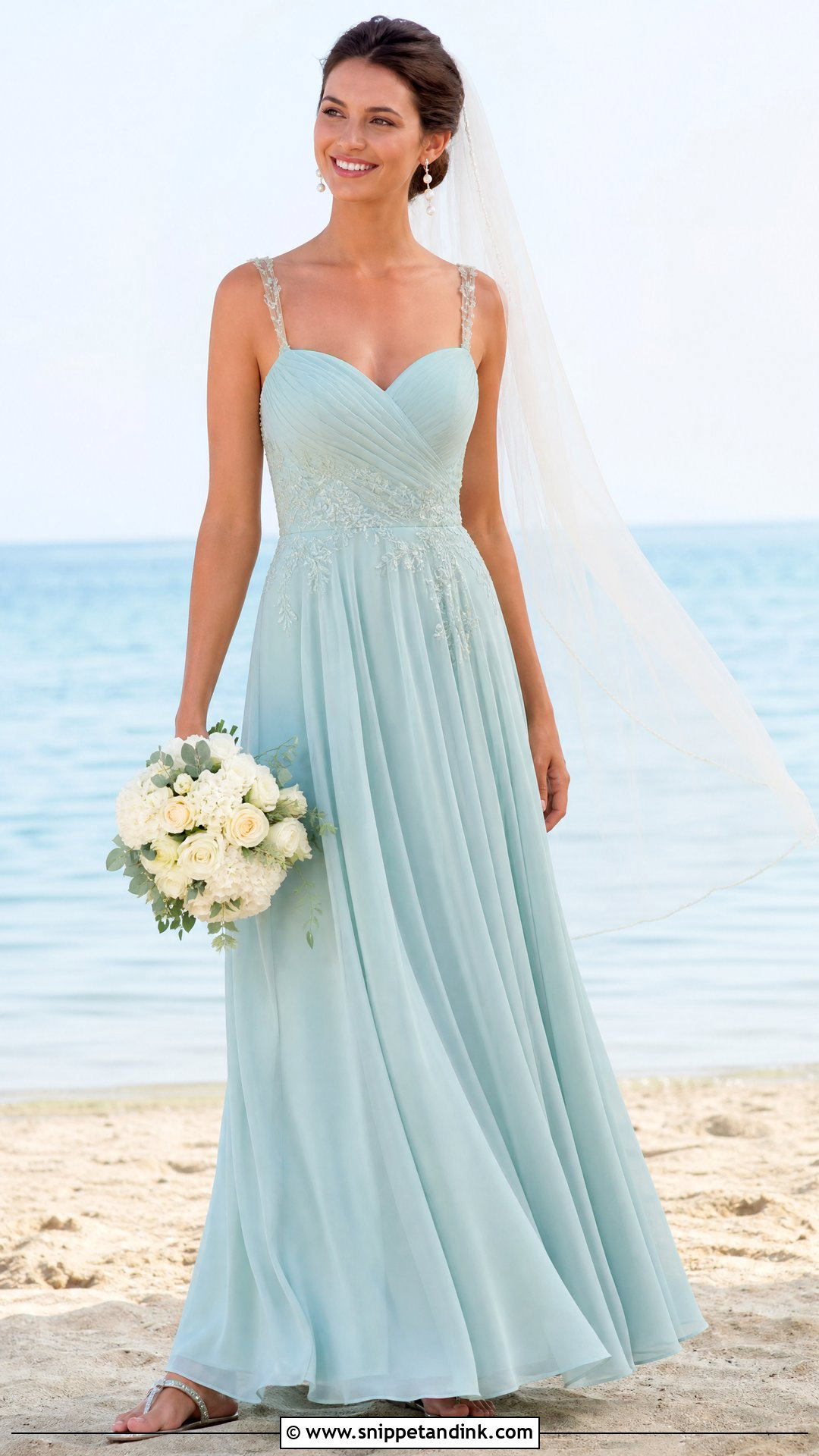 Seafoam Blue Sea Wedding Dress - Snippet and Ink - 20 Sea Wedding Dress Ideas