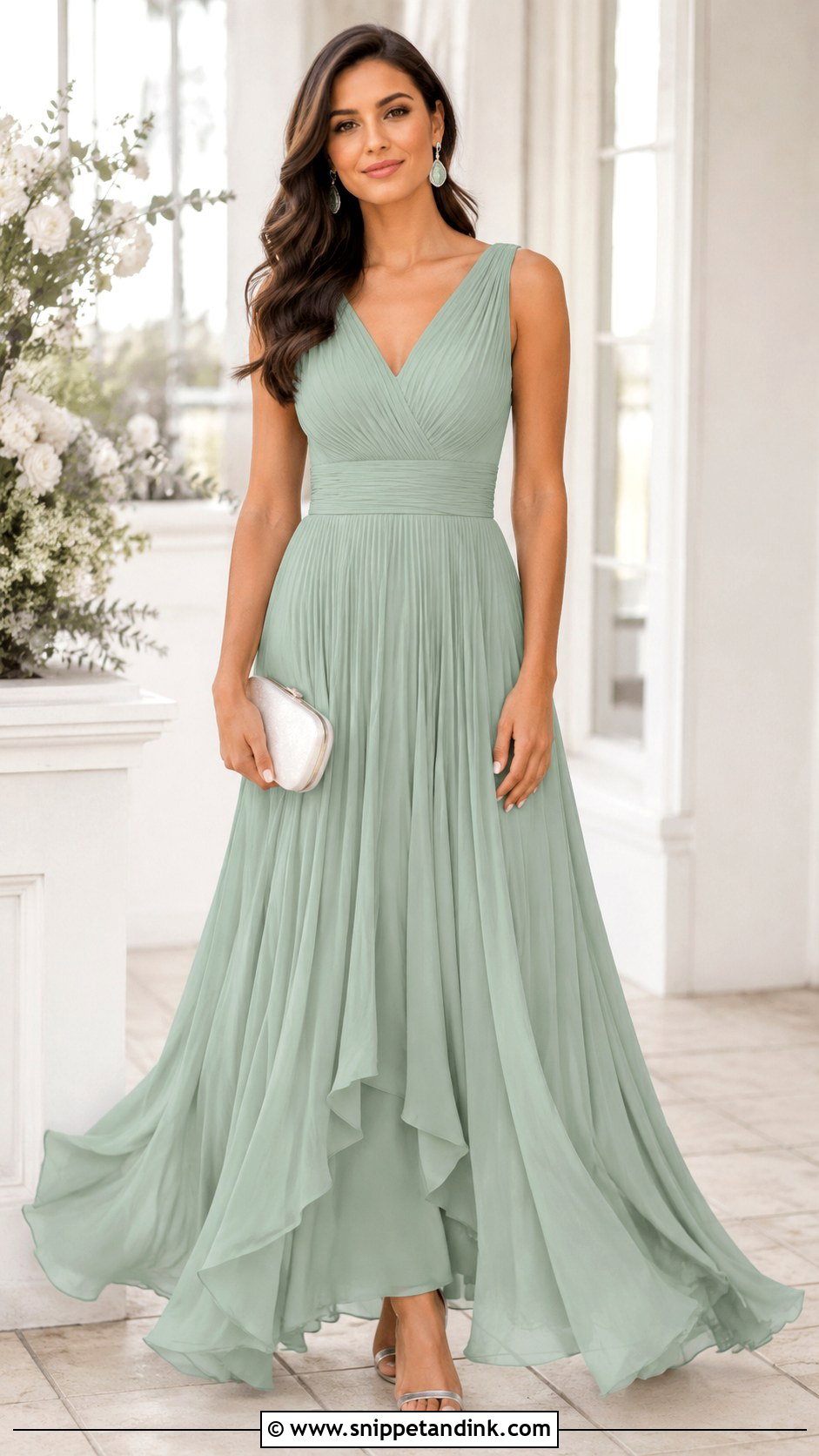 Seafoam Green Pleated Ball Gown - Snippet and Ink - 20 Green Ball Gown Dress Ideas