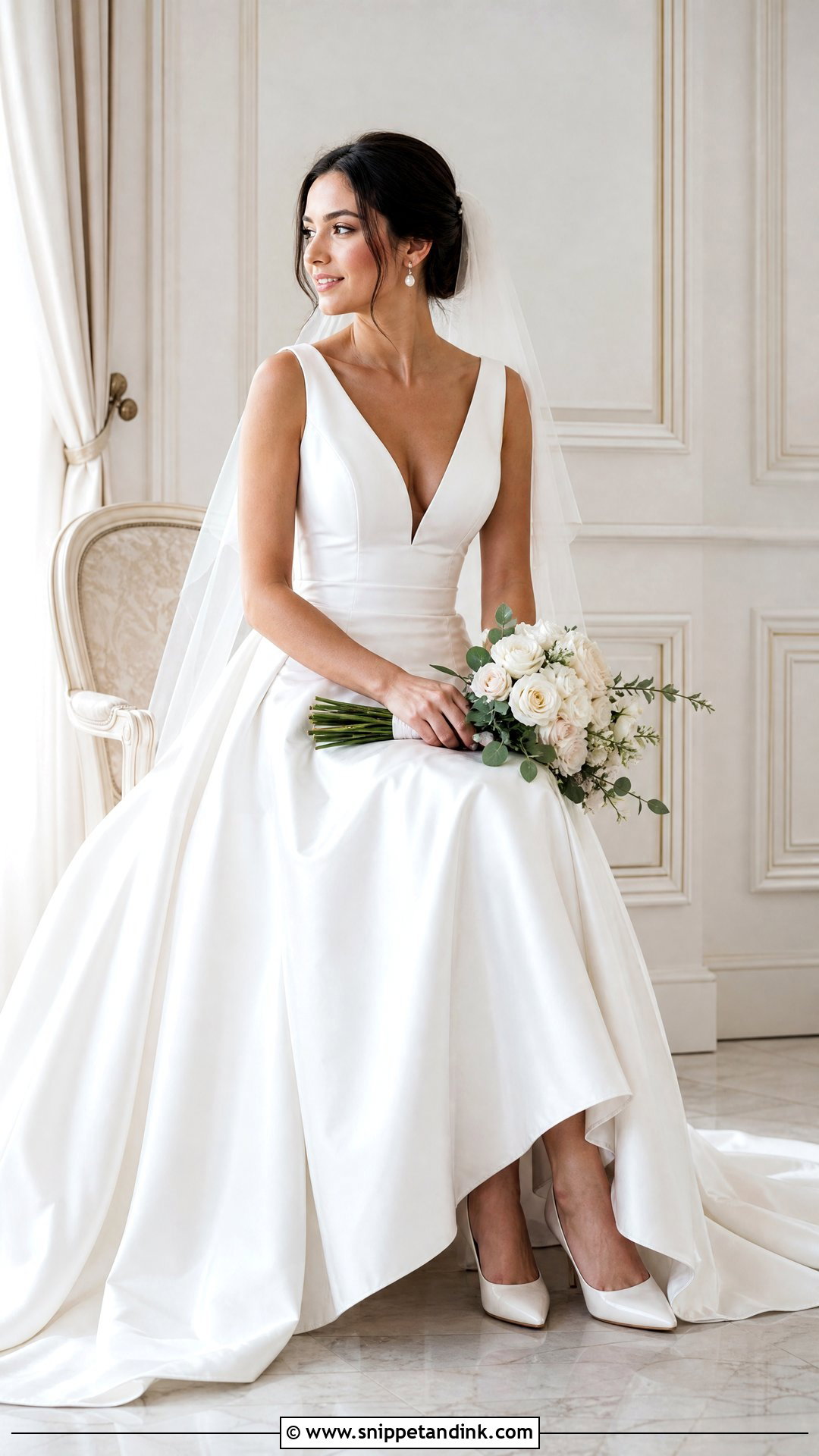 Seated Wedding Dress Pose - Snippet and Ink - 20 Wedding Dress Poses Ideas