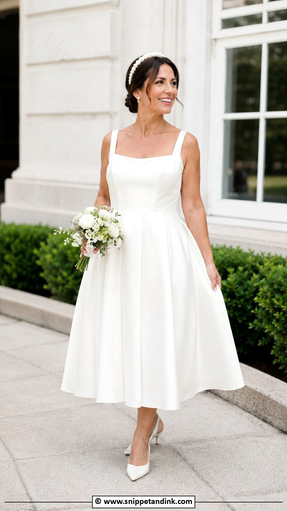 Second Marriage Tea Length Wedding Dress - Snippet and Ink - 30 2nd Marriage Wedding Dress Ideas