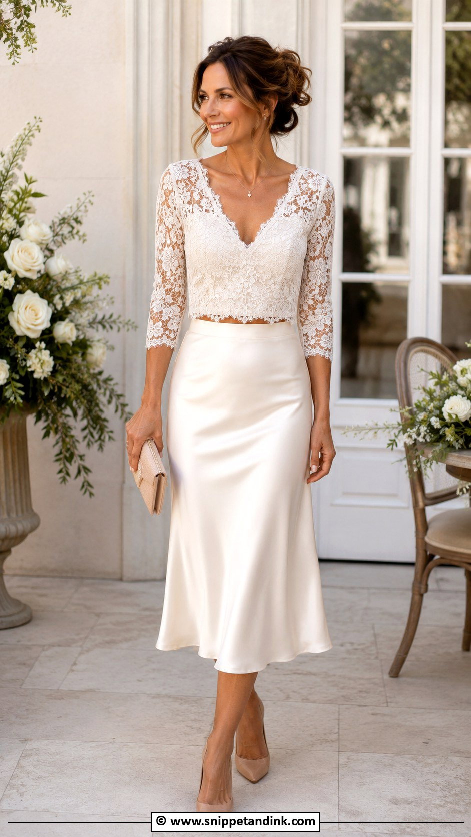 Second Marriage Two Piece Wedding Outfit - Snippet and Ink - 30 2nd Marriage Wedding Dress Ideas