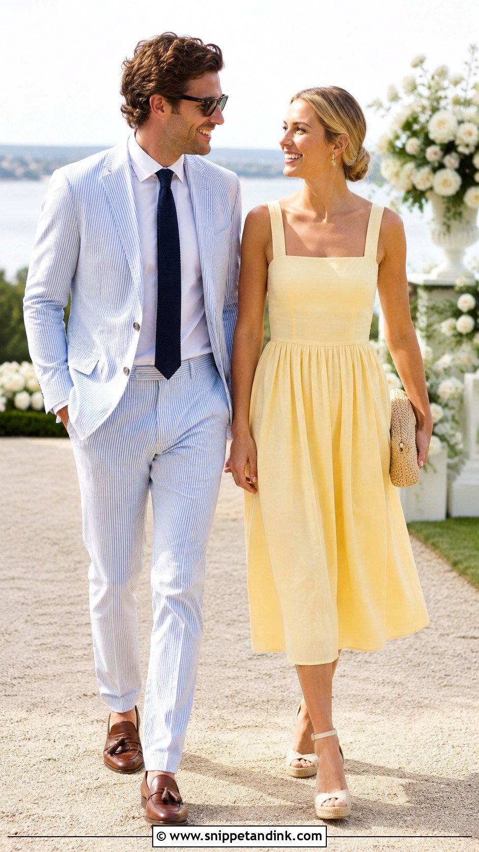 Seersucker Suit And Yellow Dress - Snippet and Ink - 20 Couple Suit and Dress Ideas