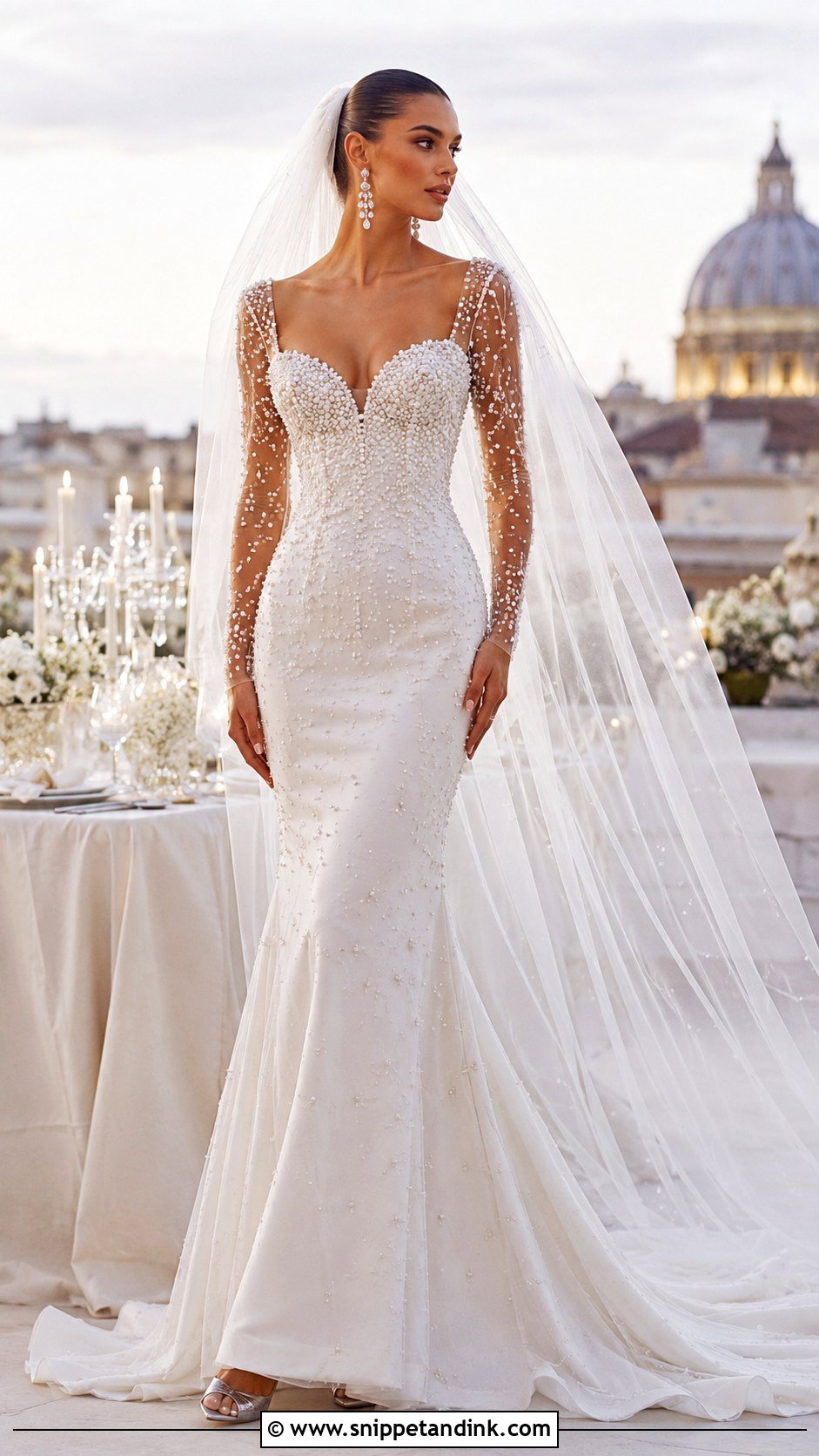 Selene Pearl Wedding Dress - Snippet and Ink - 20 Greek Goddesses Wedding Dress Ideas